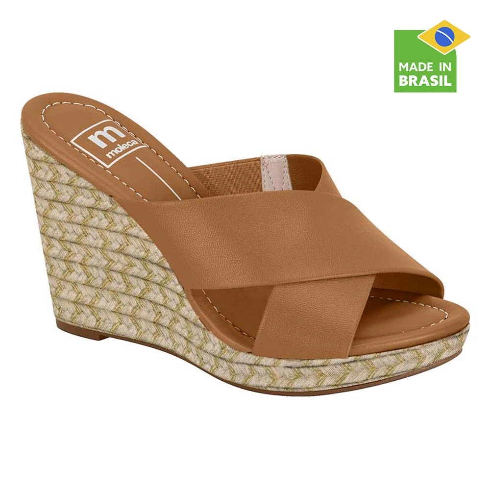 SANDALIAS MUJER MOLECA CAMEL - 1
