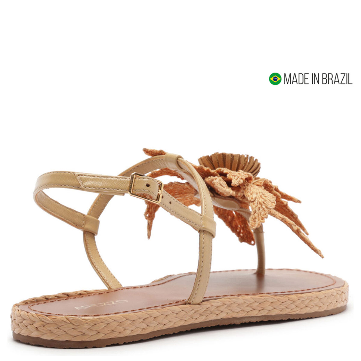 SANDALIAS MUJER AREZZO CARAMELO - 4