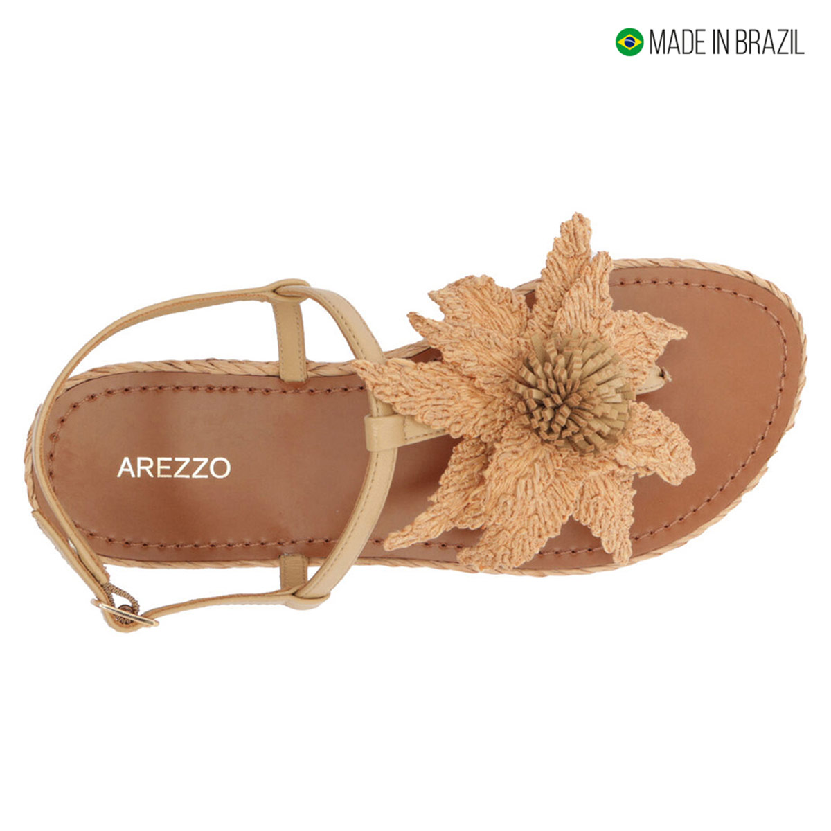 SANDALIAS MUJER AREZZO CARAMELO - 5