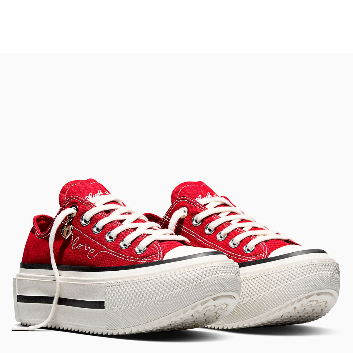 ZAPATILLAS MUJER CONVERSE URBANAS CHUCK TAYLOR ALL STAR DOUBLE STACK PLATFORM HEARTS - 2