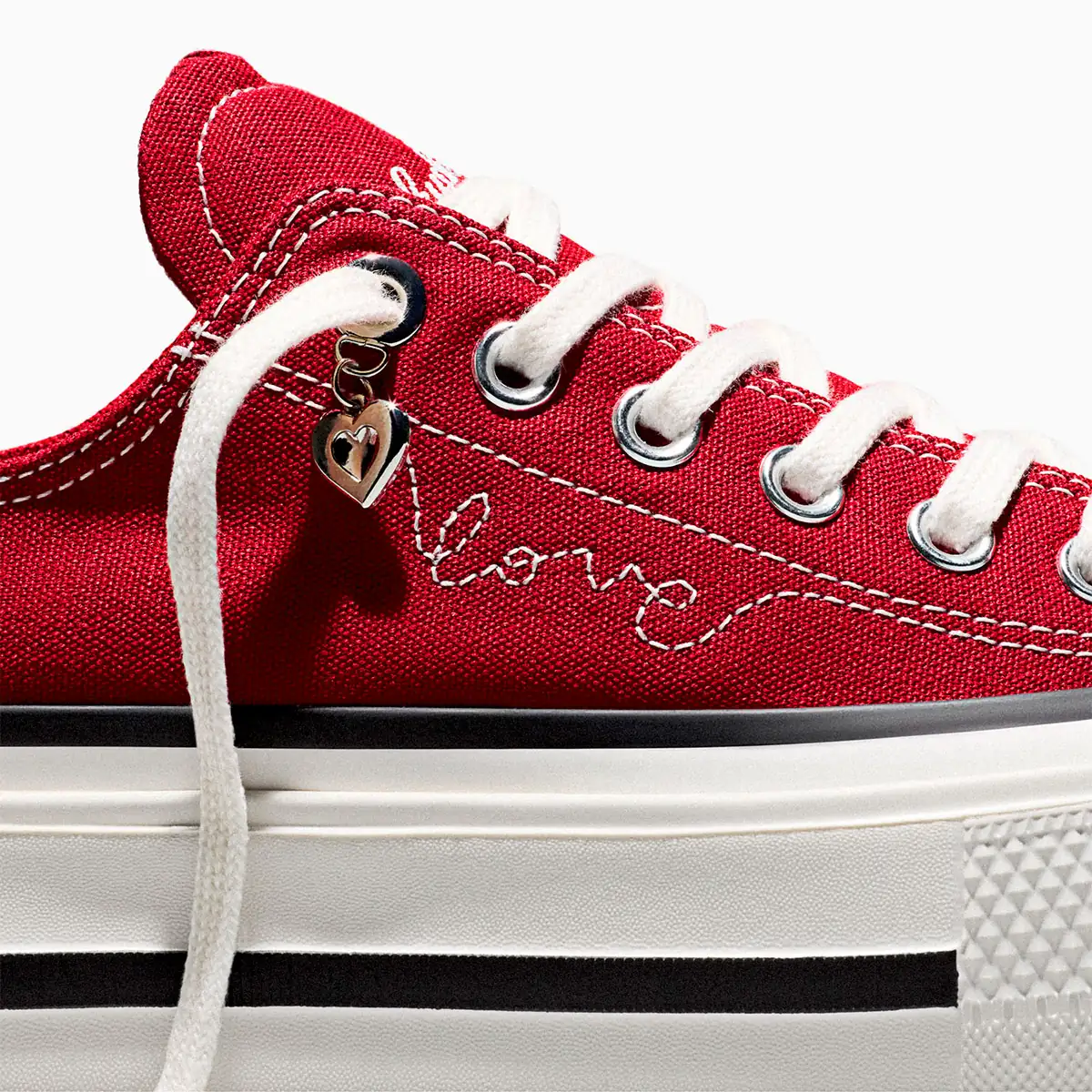 ZAPATILLAS MUJER CONVERSE URBANAS CHUCK TAYLOR ALL STAR DOUBLE STACK PLATFORM HEARTS - 8