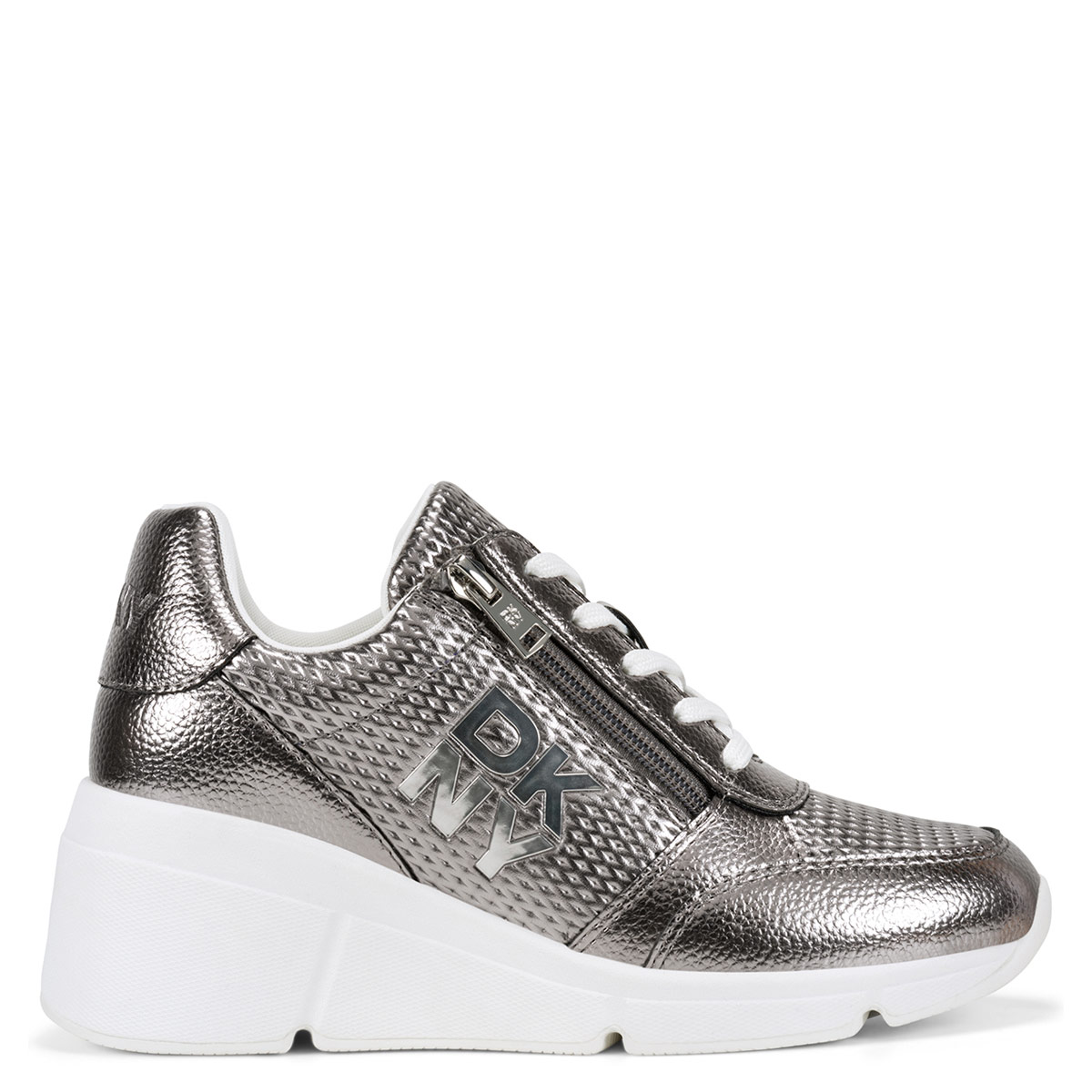 ZAPATILLAS MUJER DKNY URBANAS PLATEADO - 1