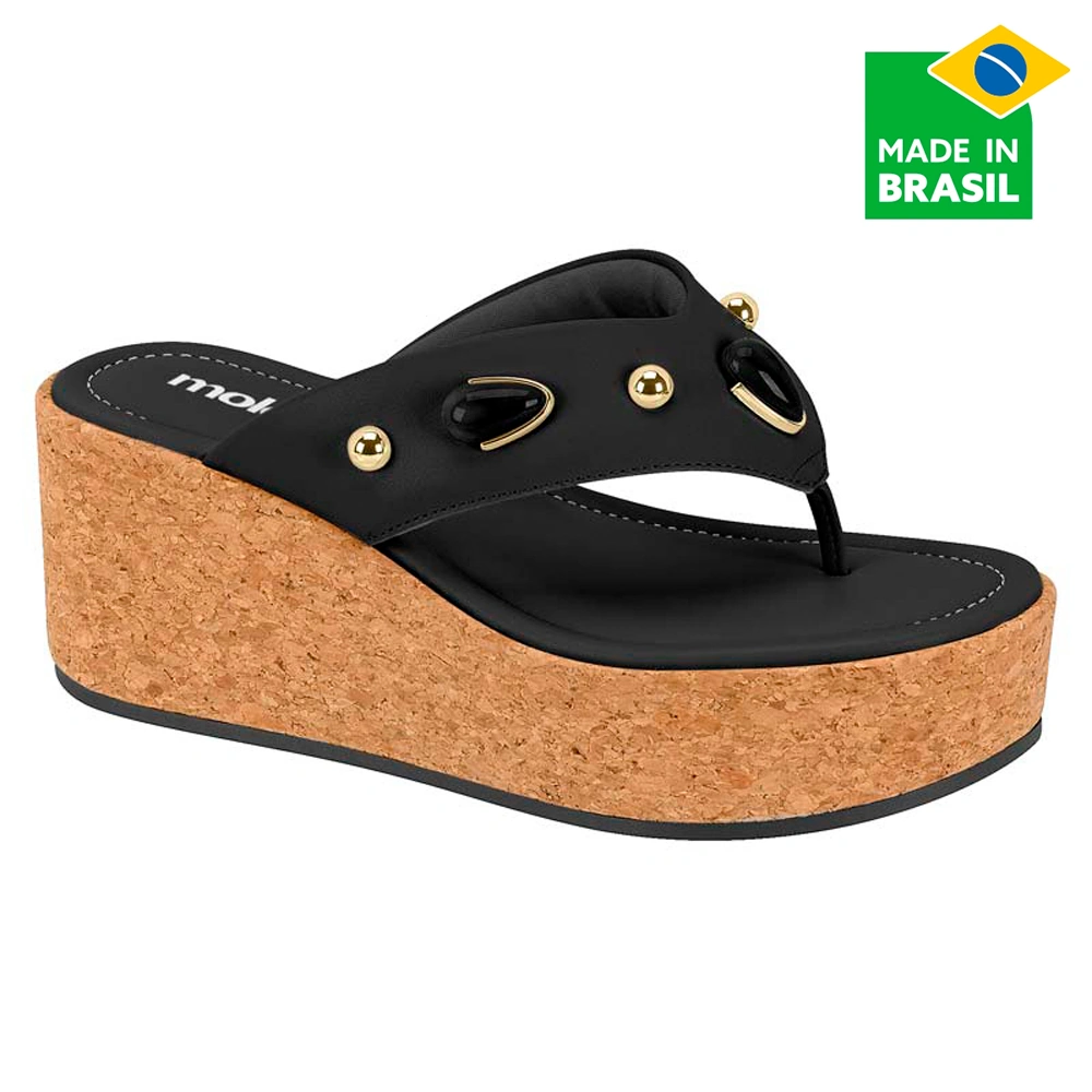 SANDALIAS MUJER MOLECA NEGRO - 1