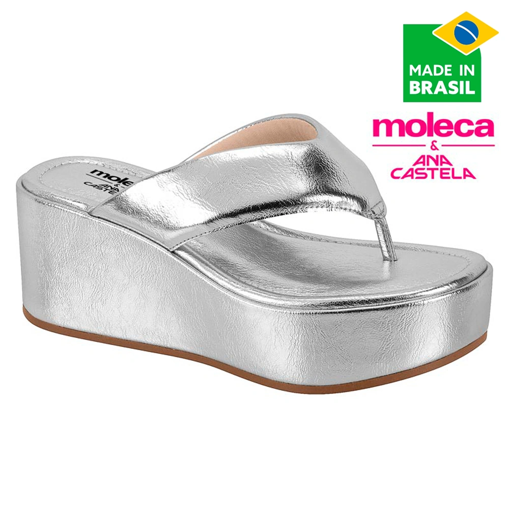 SANDALIAS MUJER MOLECA PLATA - 1