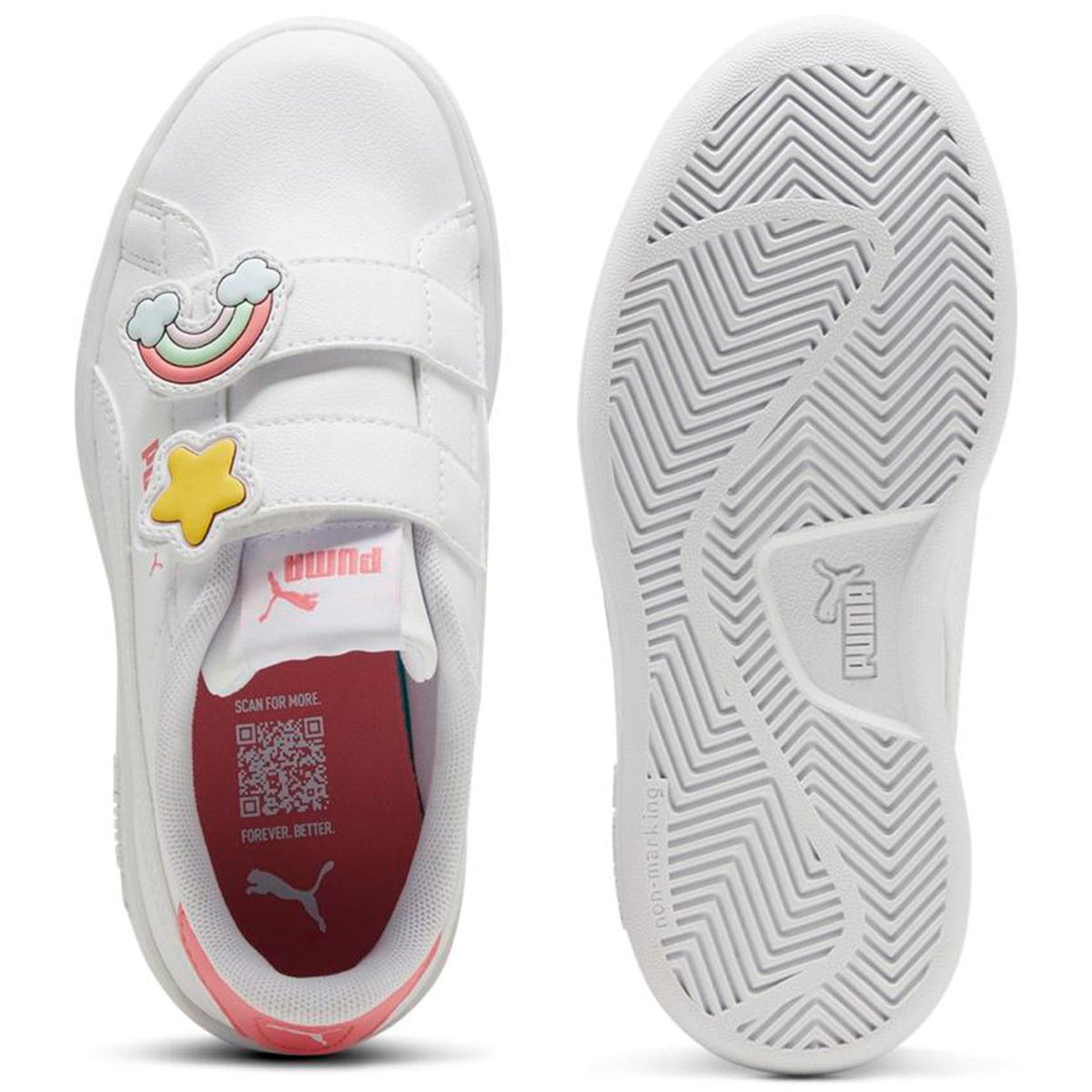 ZAPATILLAS NIÑA PUMA URBANAS BLANCO PUMA SMASH 3.0 BADGES V PS - 4