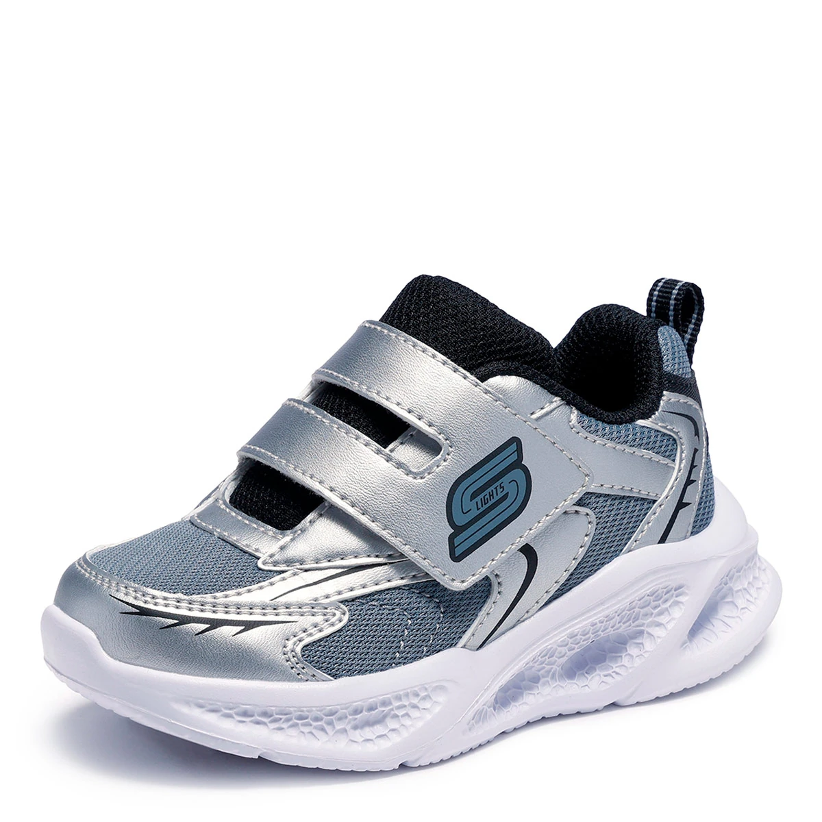 ZAPATILLAS NIÑO SKECHERS CASUALES PLATEADO METEOR-LIGHTS - 6