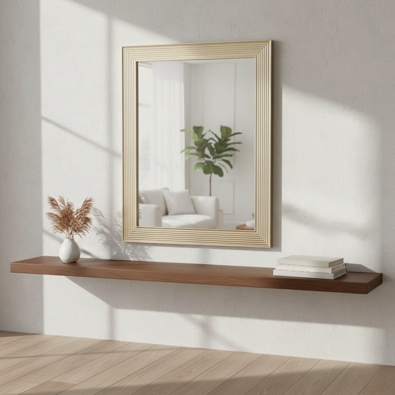 ESPEJO RIPLEY HOME RECTANGULAR VIDRIO PLATA 56 X 71 CM BORDE DORADO - 1
