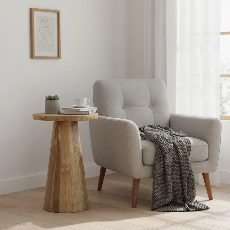 MESA DE APOYO MAISON LINETT MADERA 50CM NATURAL - 1