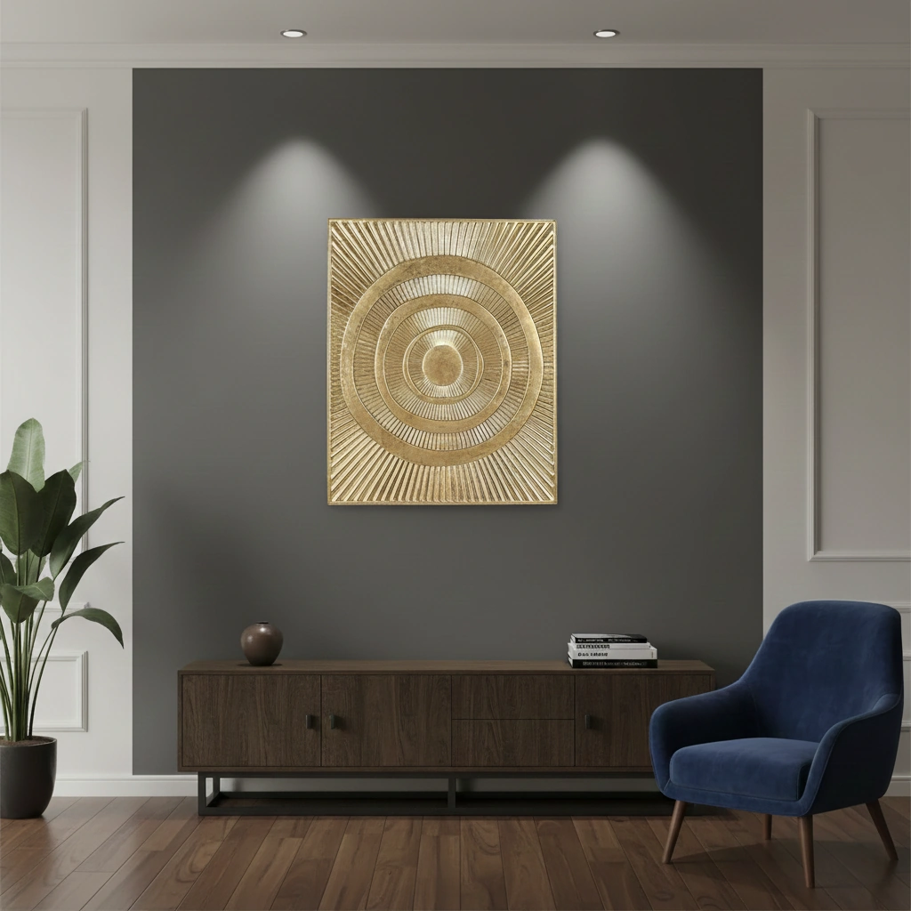 ESCULTURA CIR DORADO LINEAS 60.5CM - 1