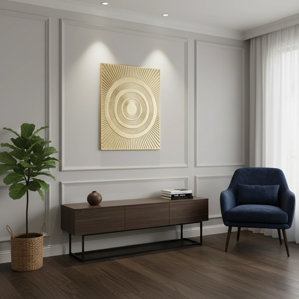 ESCULTURA CIR DORADO LINEAS 60.5CM - 3