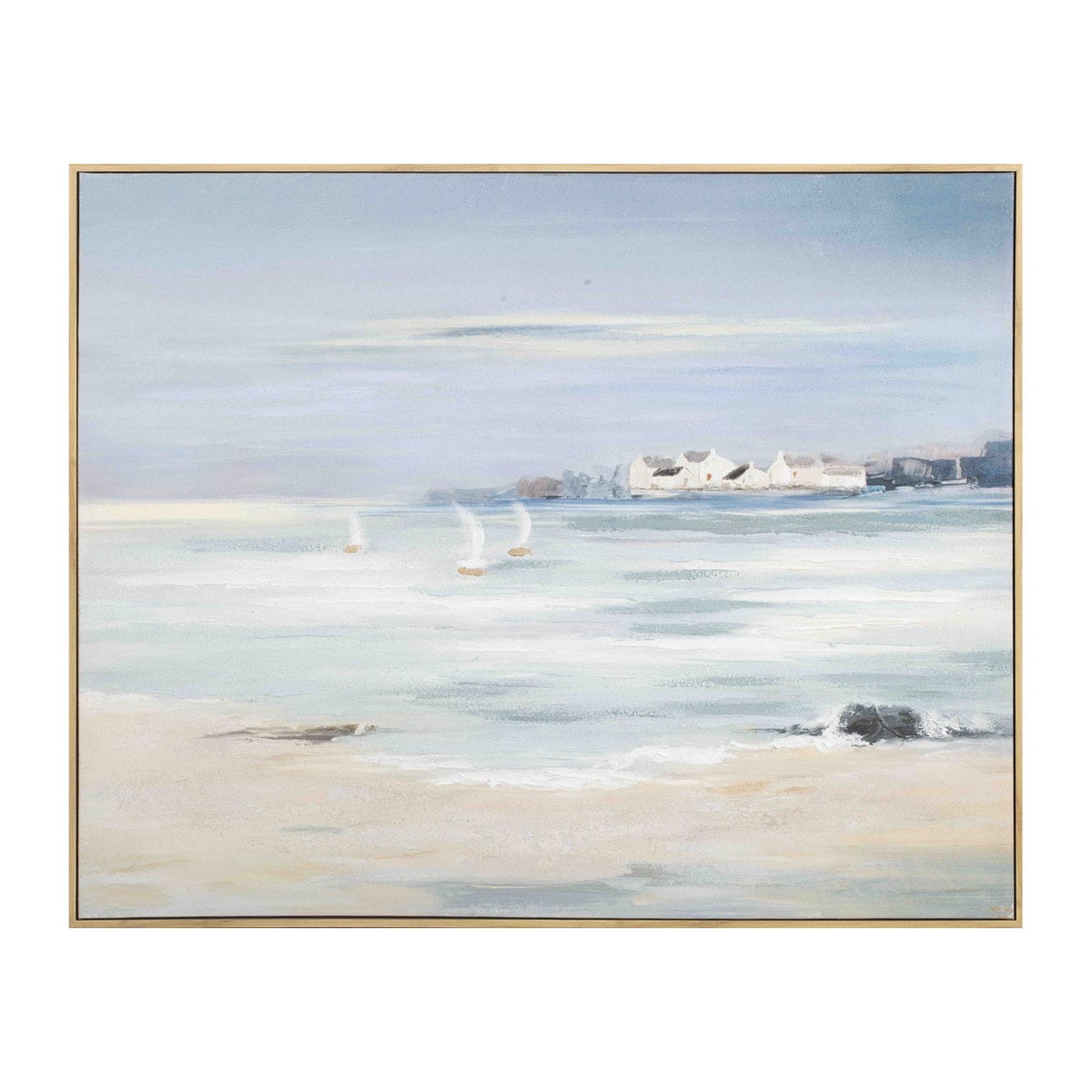 CUADRO RIPLEY HOME PLAYA 3 VELEROS MARINO 60 X 80 CM - 1