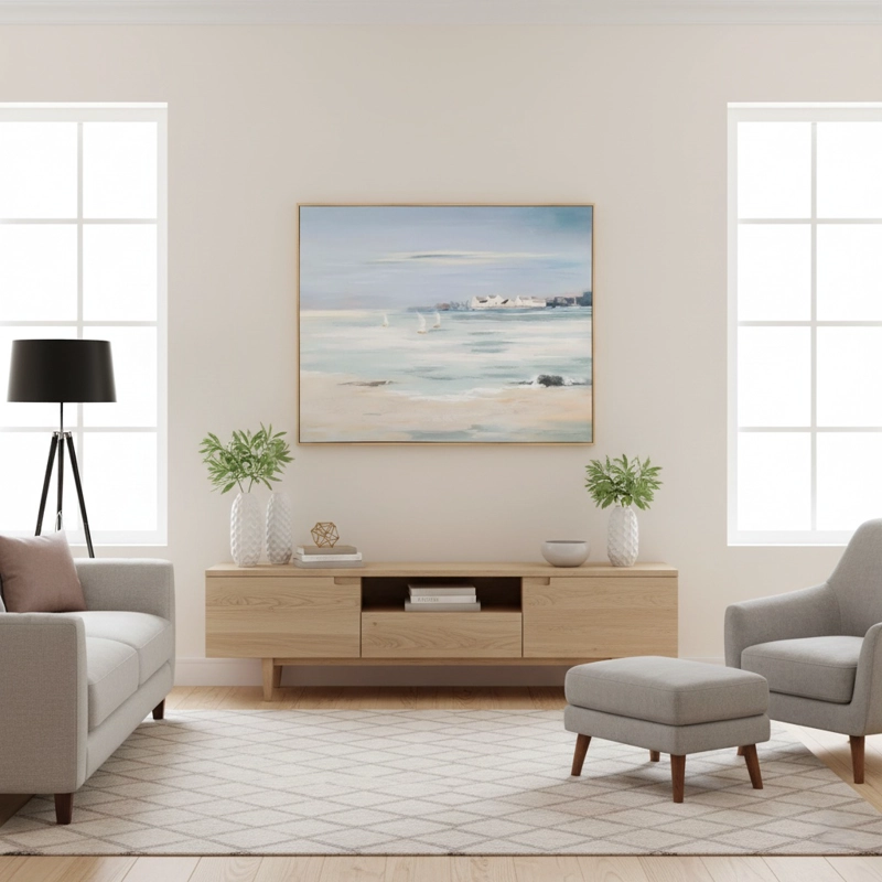 CUADRO RIPLEY HOME PLAYA 3 VELEROS MARINO 60 X 80 CM - 3