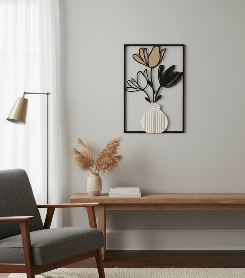 ESCULTURA LINEAS FLORERO 43CM - 1