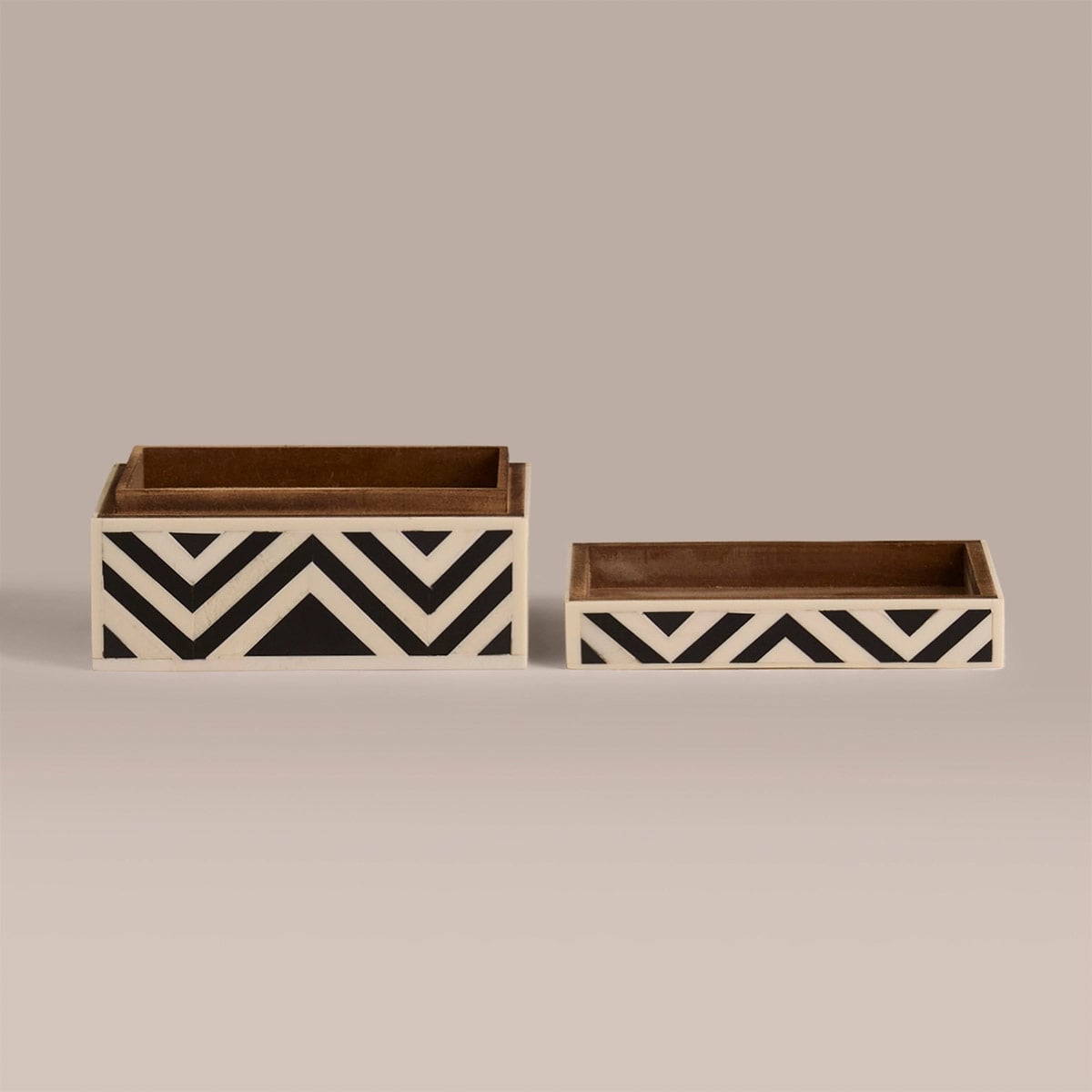CAJA RIPLEY HOME RAYAS GEO NEGRA 15.5X10 CM NERO - 2