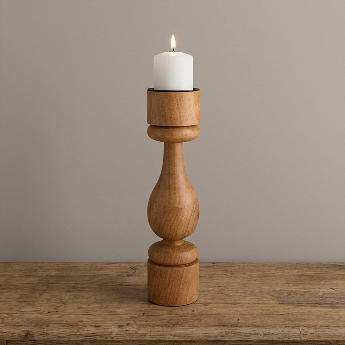 CANDELABRO MAISON LINETT MADERA 30CM - 1