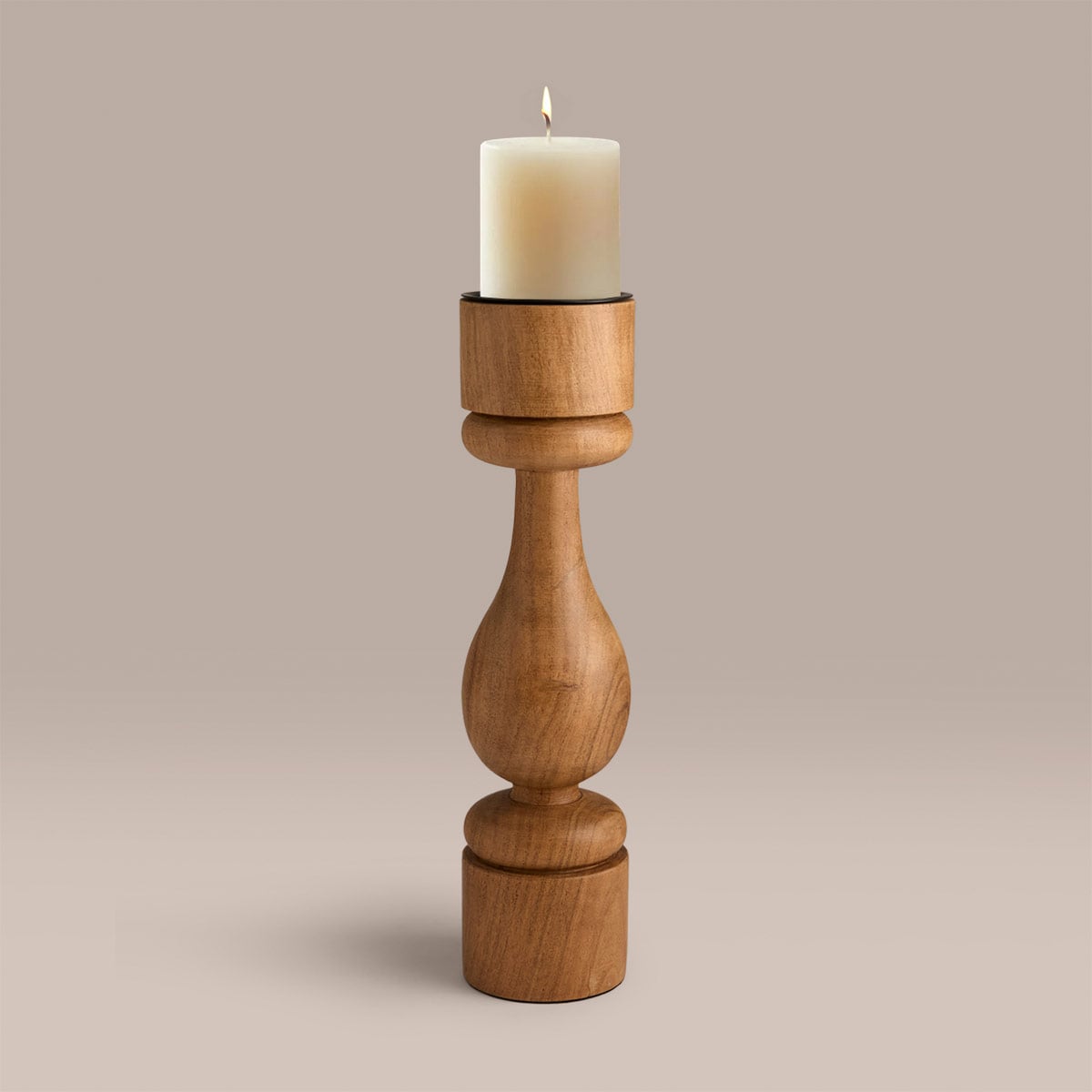 CANDELABRO MAISON LINETT MADERA 30CM - 2