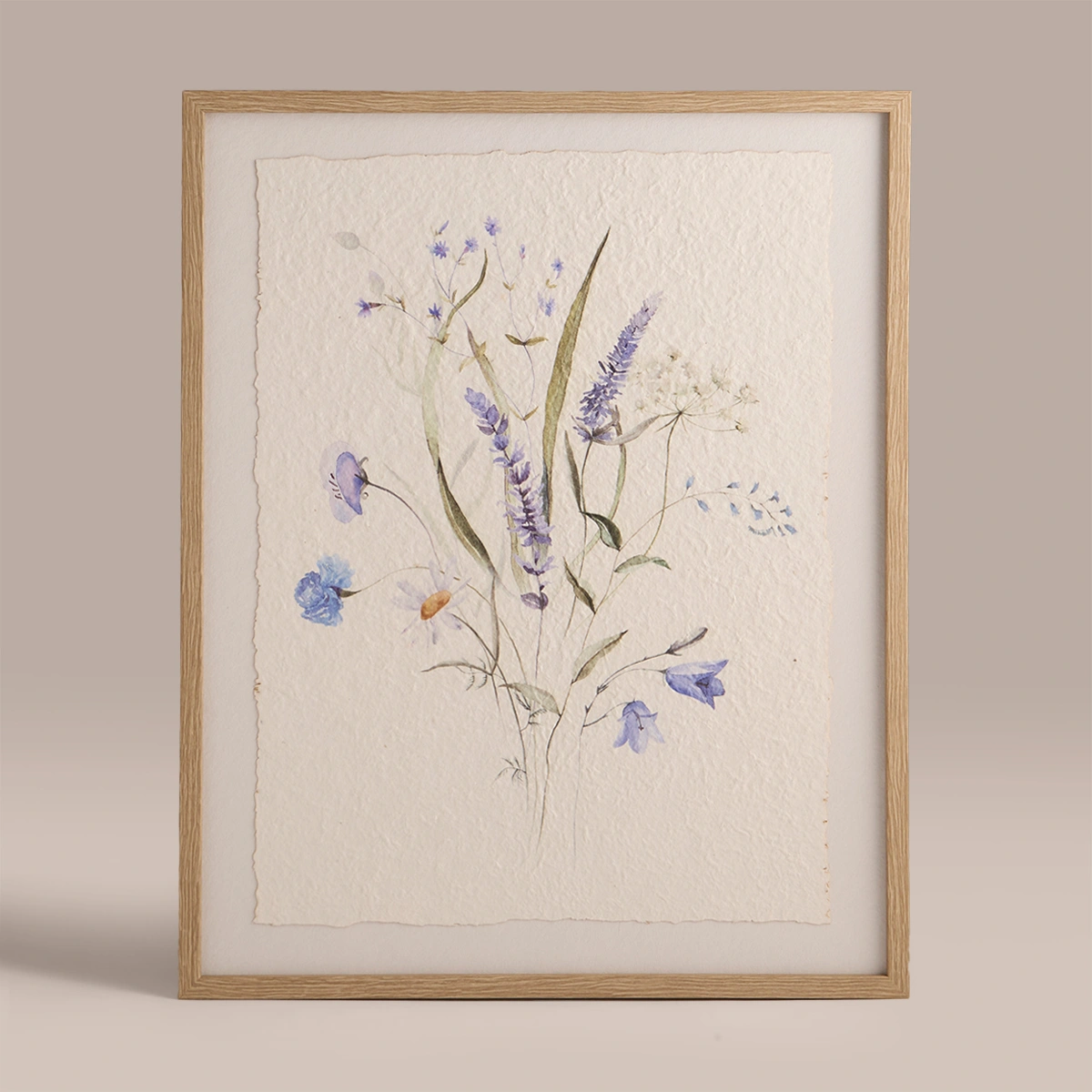 CUADRO RIPLEY HOME PAPEL MACHE AZUL FLORES - 1