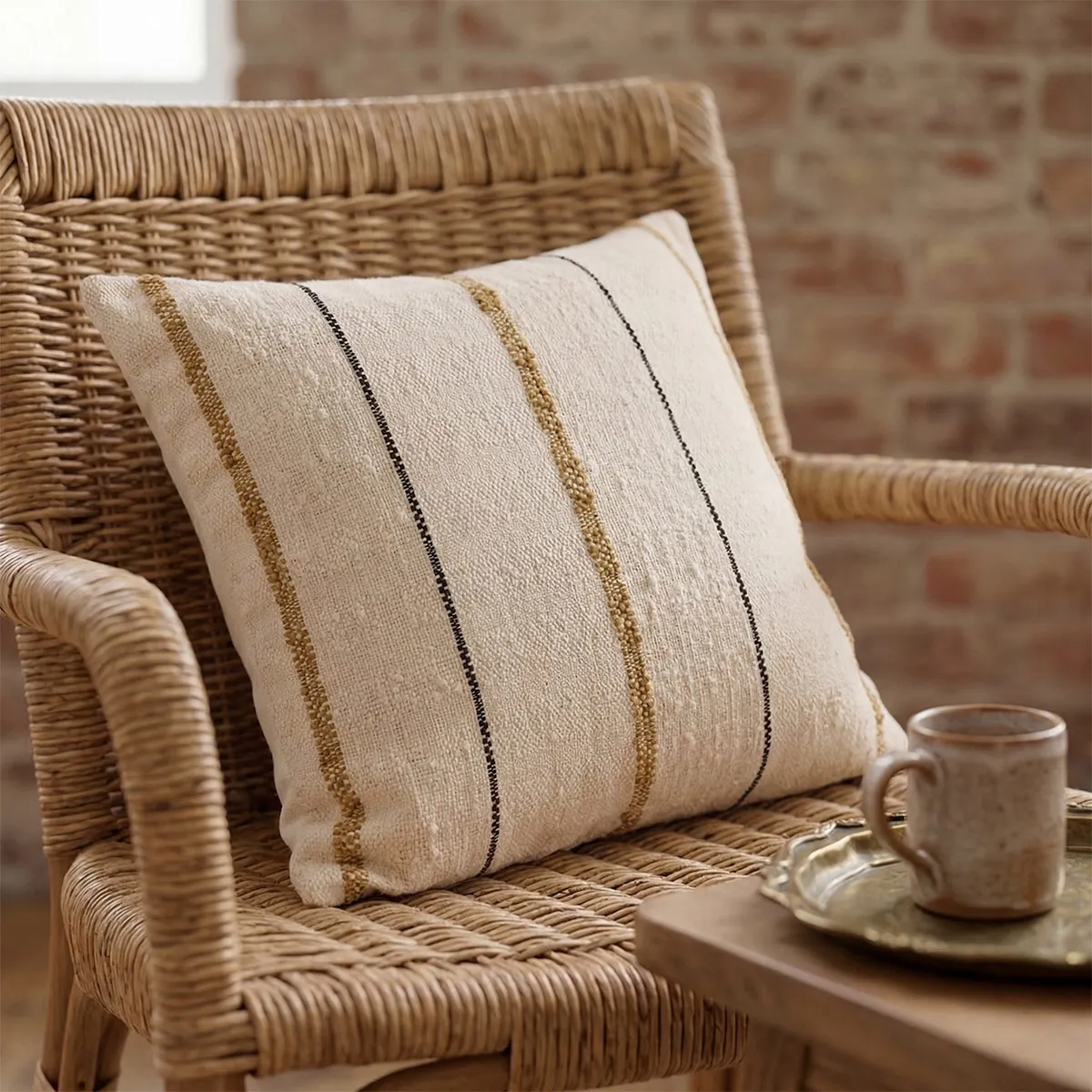 COJIN MAISON LINETT CRUDO LINEAS FINAS 50X50 MAISON - 1