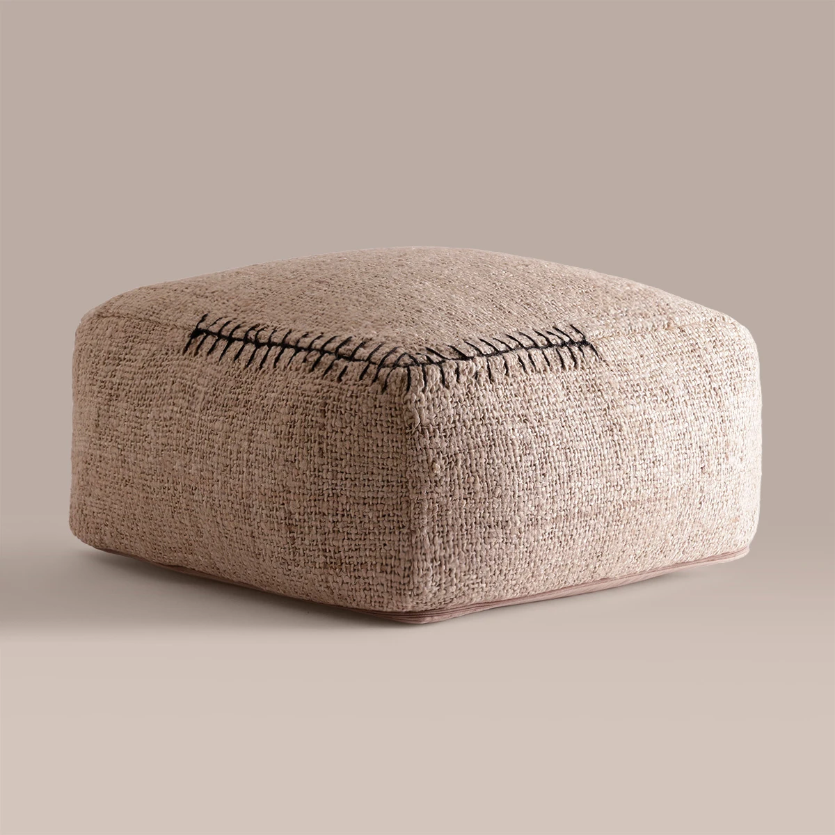 PUFF RIPLEY HOME BEIGE FRANJA NEGRA 20X50 - 1