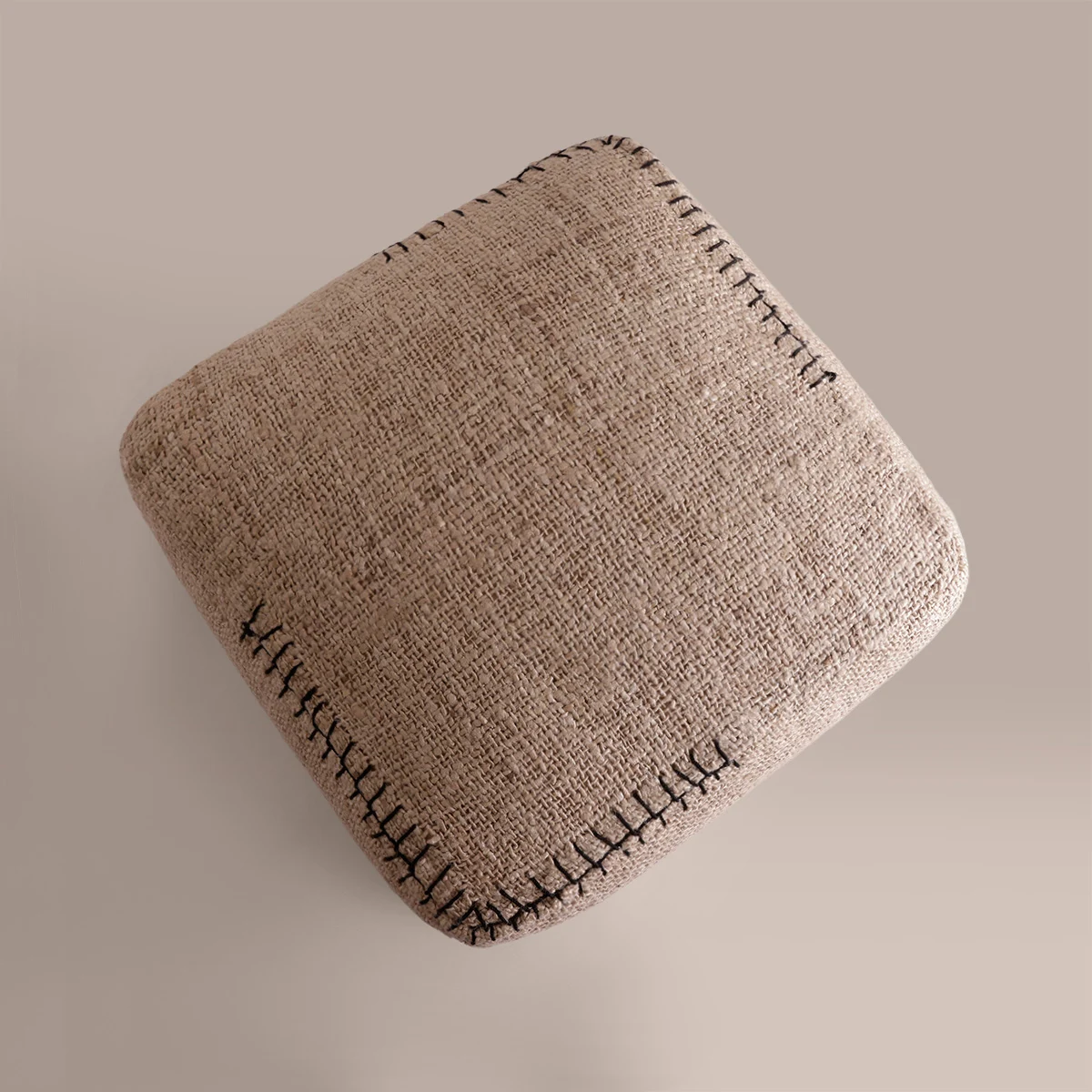 PUFF RIPLEY HOME BEIGE FRANJA NEGRA 20X50 - 2