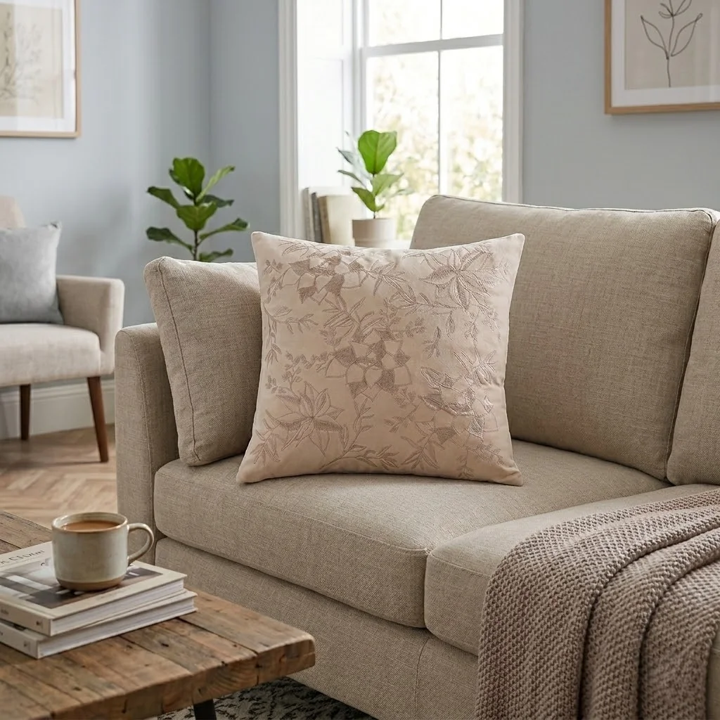 COJIN RIPLEY HOME VELVET RAMAS DORADAS 45X45 - 1