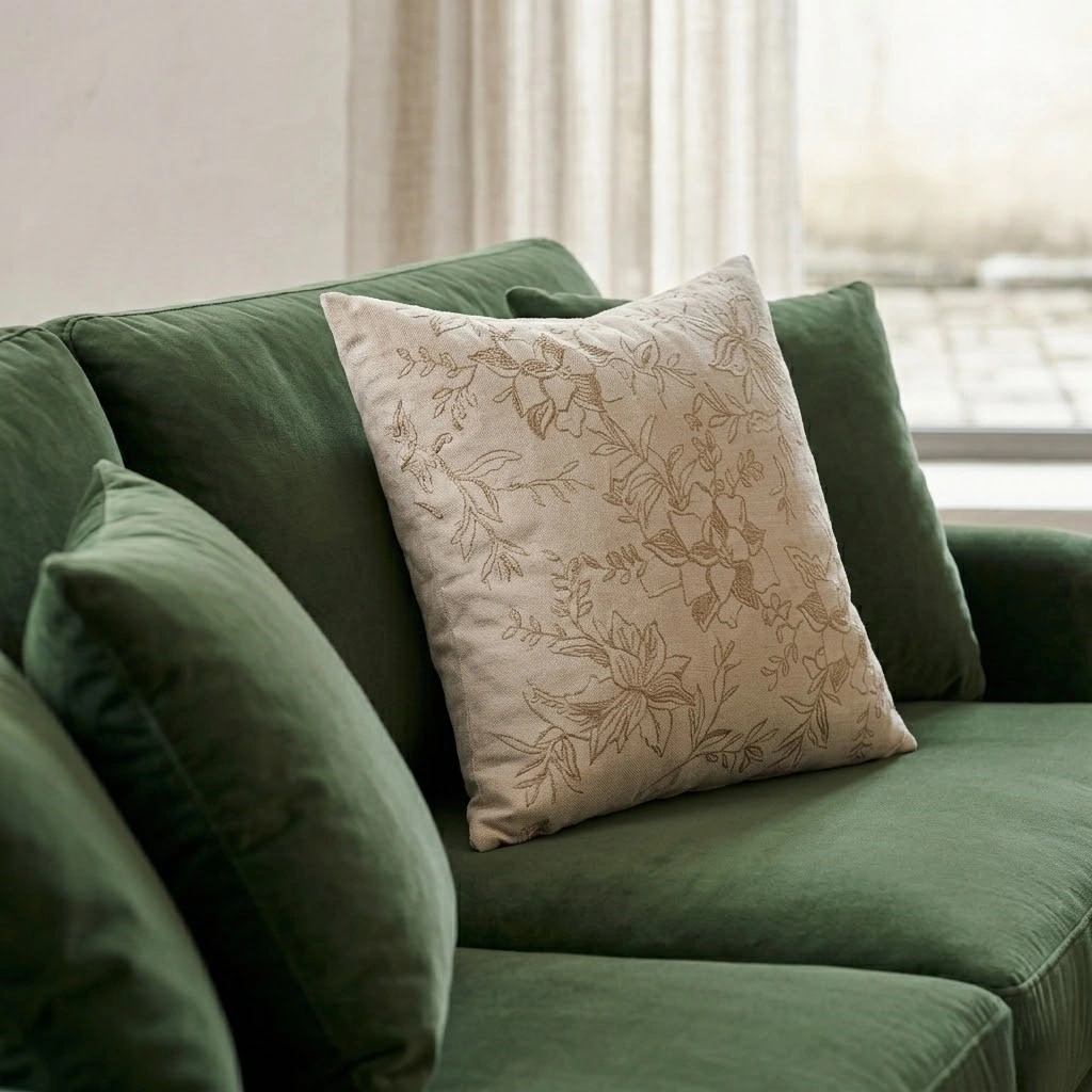 COJIN RIPLEY HOME VELVET RAMAS DORADAS 45X45 - 6