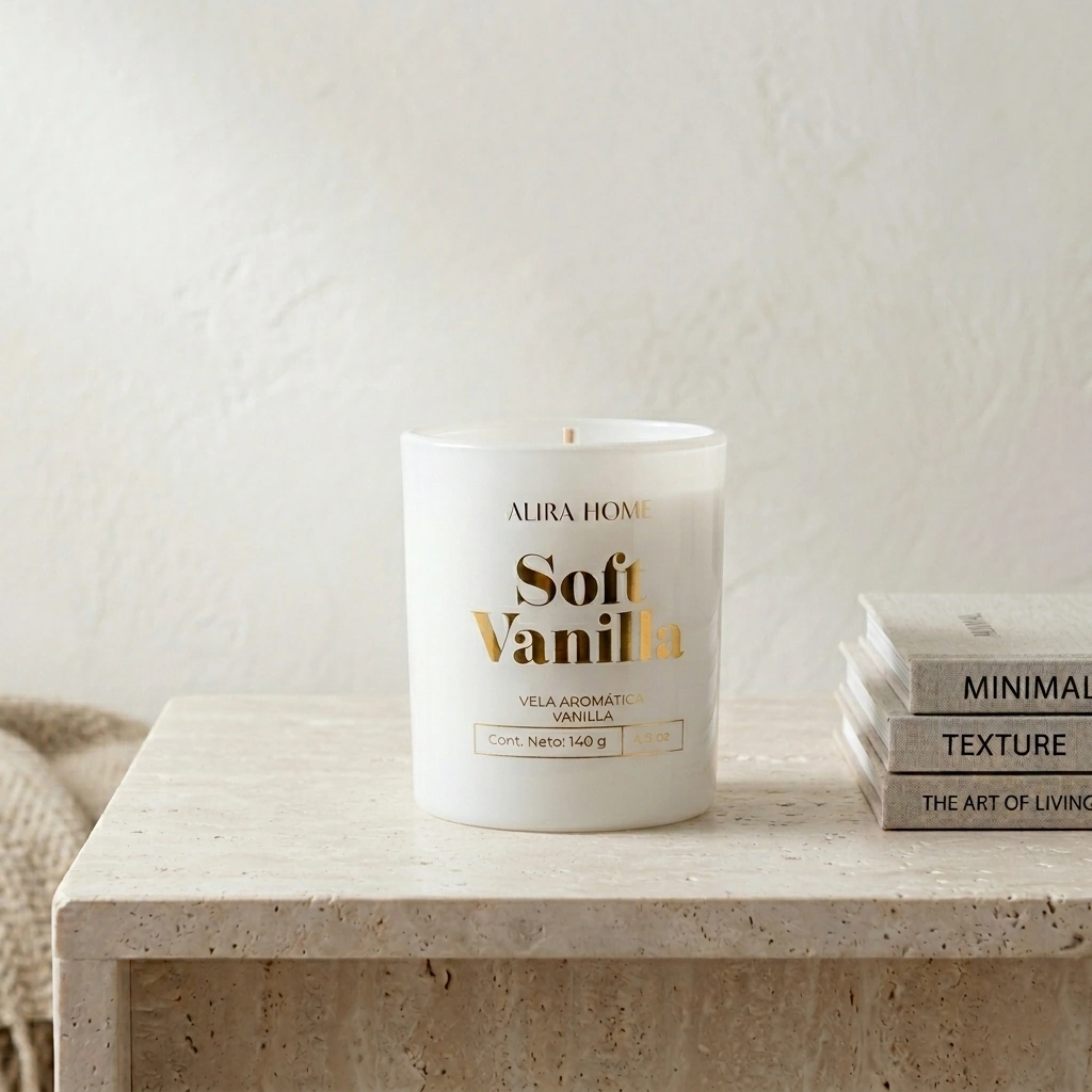 VELA AROMÁTICA ALIRA HOME CON CERA DE SOJA VANILLA - 1