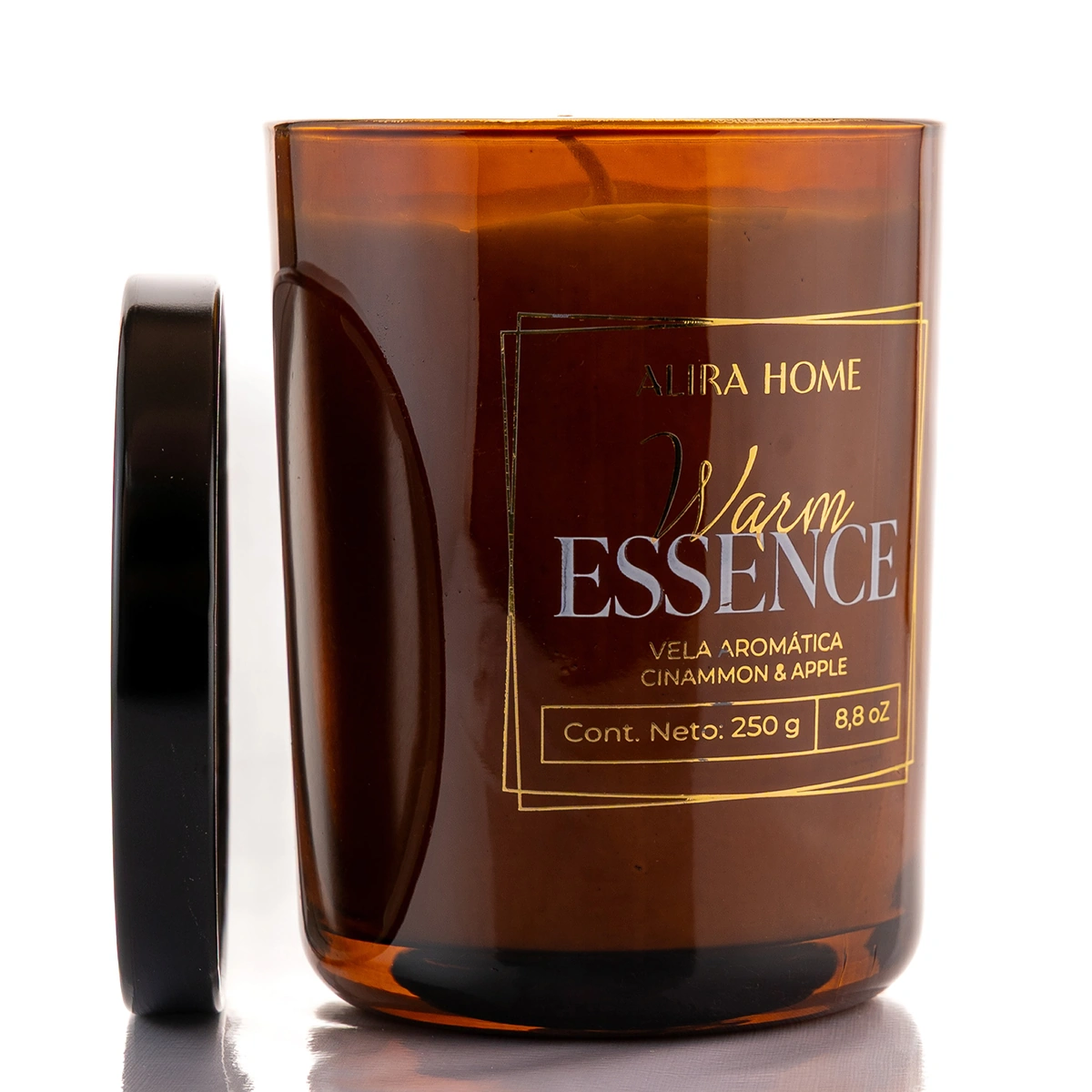 VELA AROMÁTICA CRISTAL ALIRA HOME CON CERA DE SOJA CINAMMON+APPLE - 3