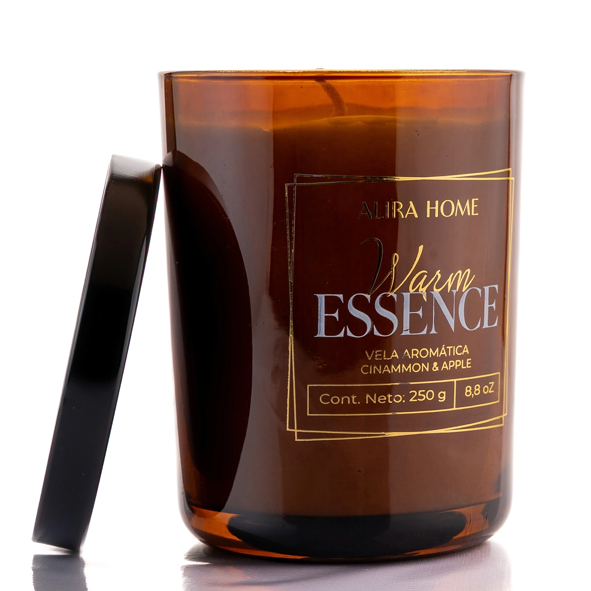 VELA AROMÁTICA CRISTAL ALIRA HOME CON CERA DE SOJA CINAMMON+APPLE - 4