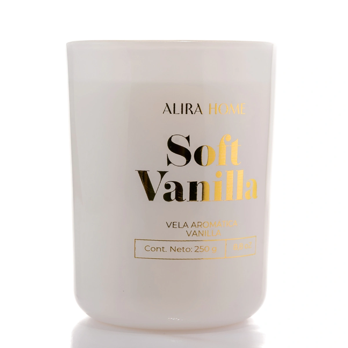 VELA AROMÁTICA CRISTAL ALIRA HOME CON CERA DE SOJA VANILLA - 3