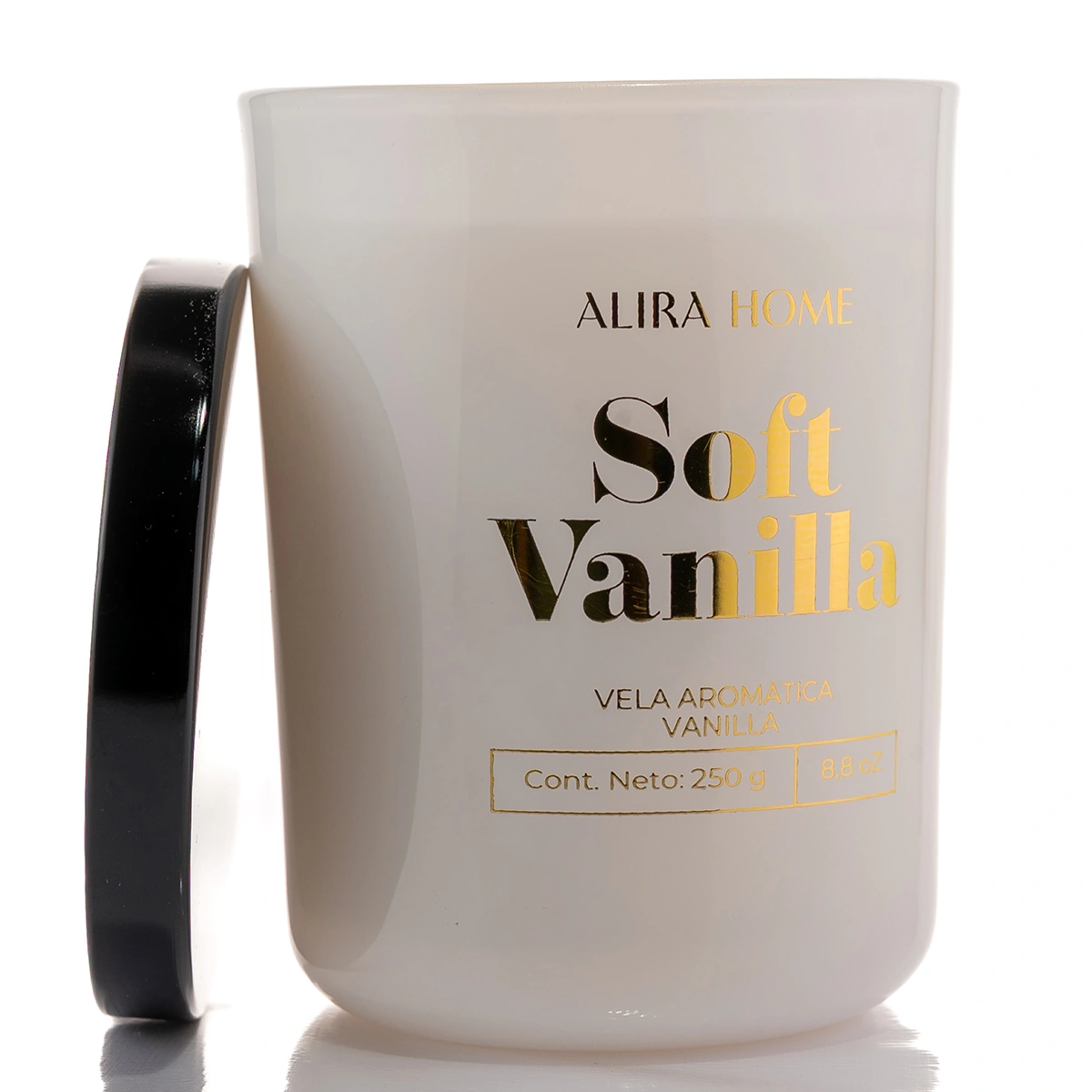 VELA AROMÁTICA CRISTAL ALIRA HOME CON CERA DE SOJA VANILLA - 4