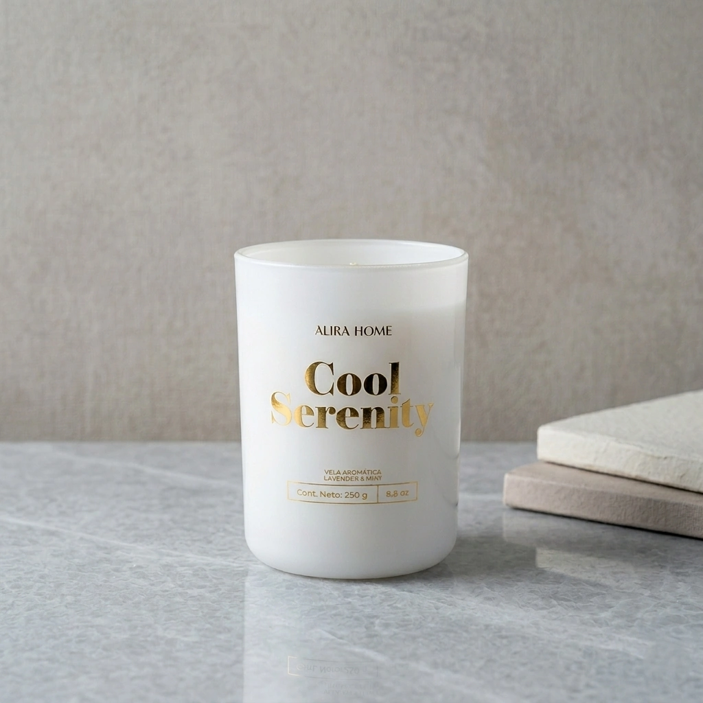 VELA AROMÁTICA CRISTAL ALIRA HOME CON CERA DE SOJA LAVENDER+MINT - 1