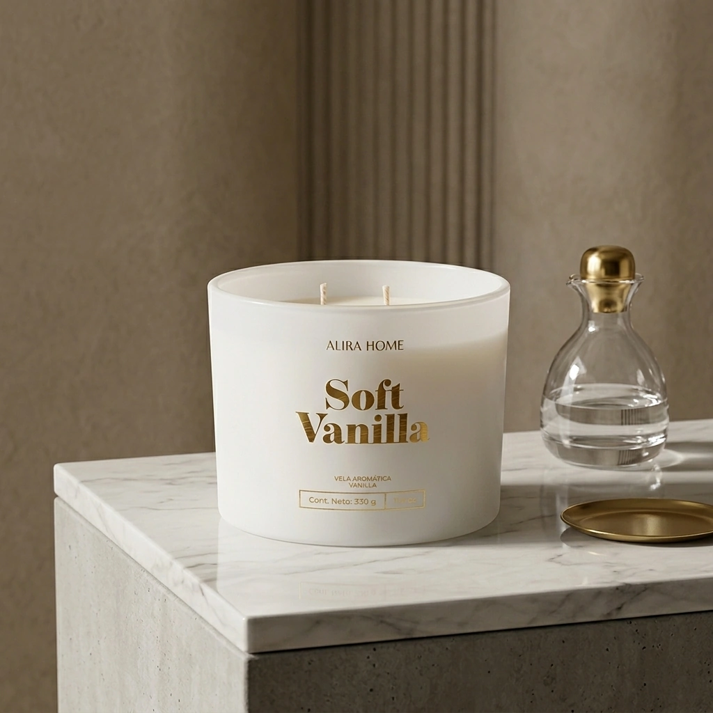 VELA AROMÁTICA ALIRA HOME CON CERA DE SOJA VANILLA - 1