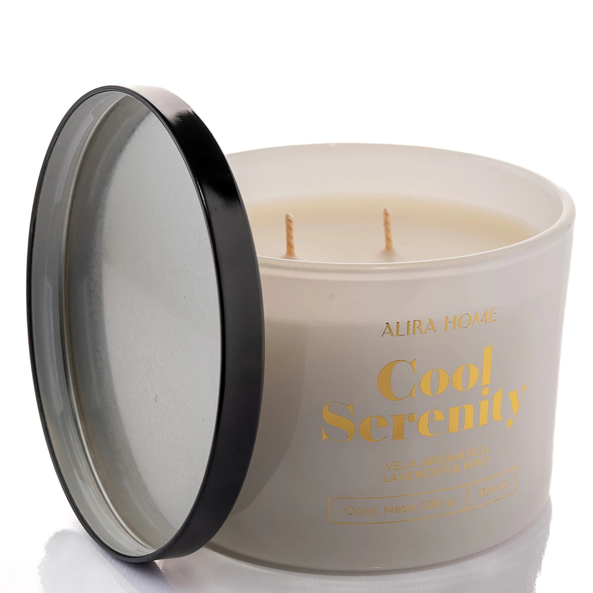 VELA AROMÁTICA ALIRA HOME CON CERA DE SOJA LAVENDER+MINT - 3