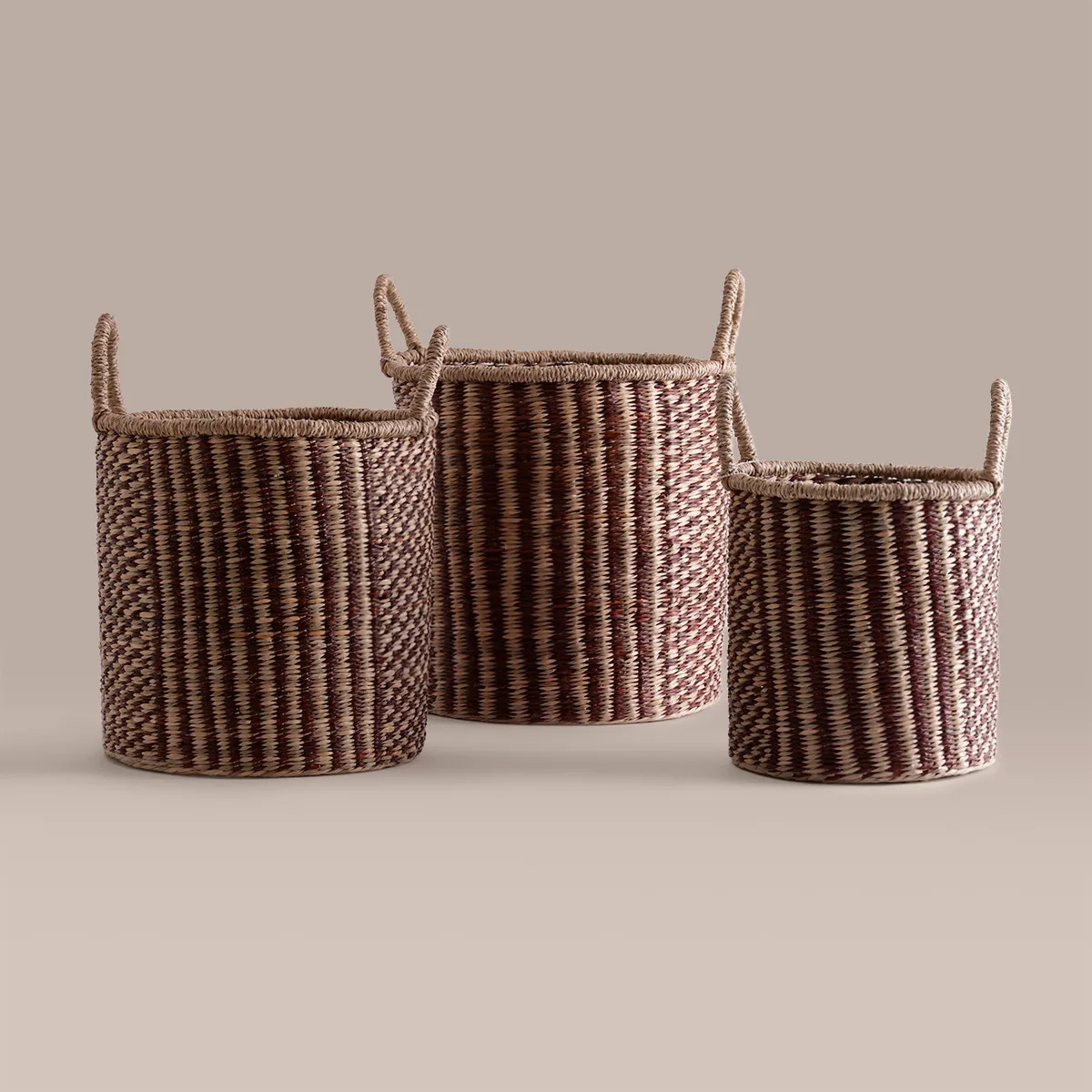 CANASTO RIPLE HOME BICOLOR MARRÓN 30CM - 3