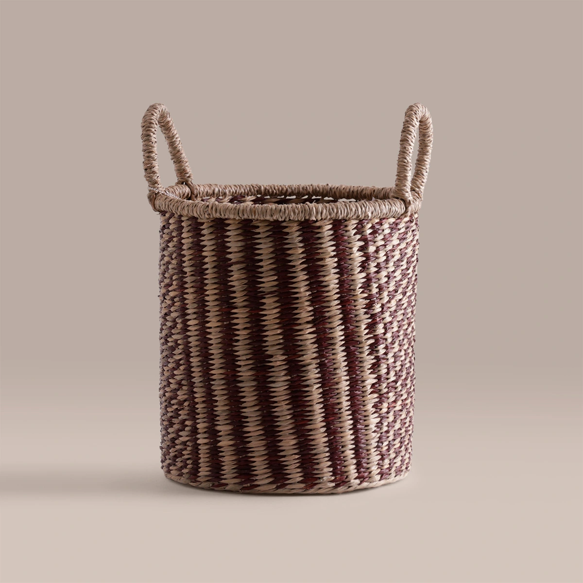 CANASTO RIPLE HOME BICOLOR MARRÓN 25CM - 1