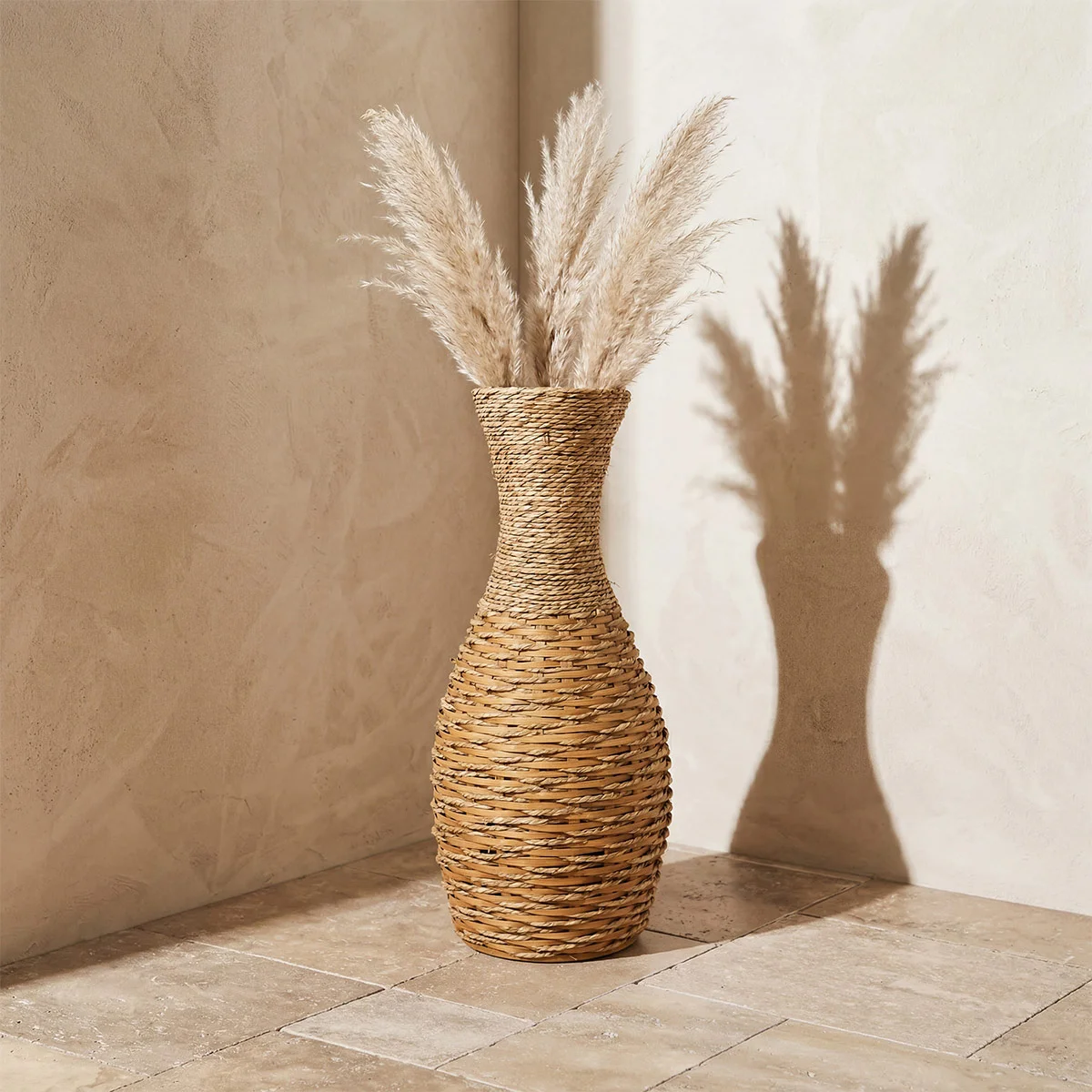 JARRÓN MAISON LINETT MEDITERRÁNEO TEJIDO CURVA 65 CM  - 1