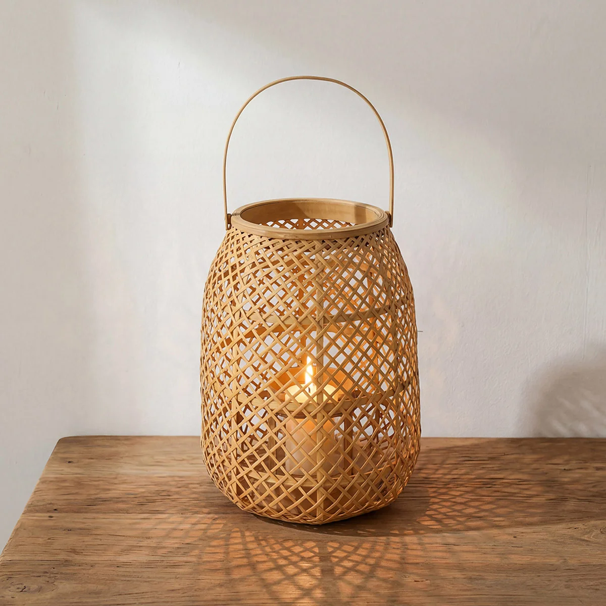 FAROL MAISON LINETT MEDITERRÁNEO BAMBÚ 31 CM - 1