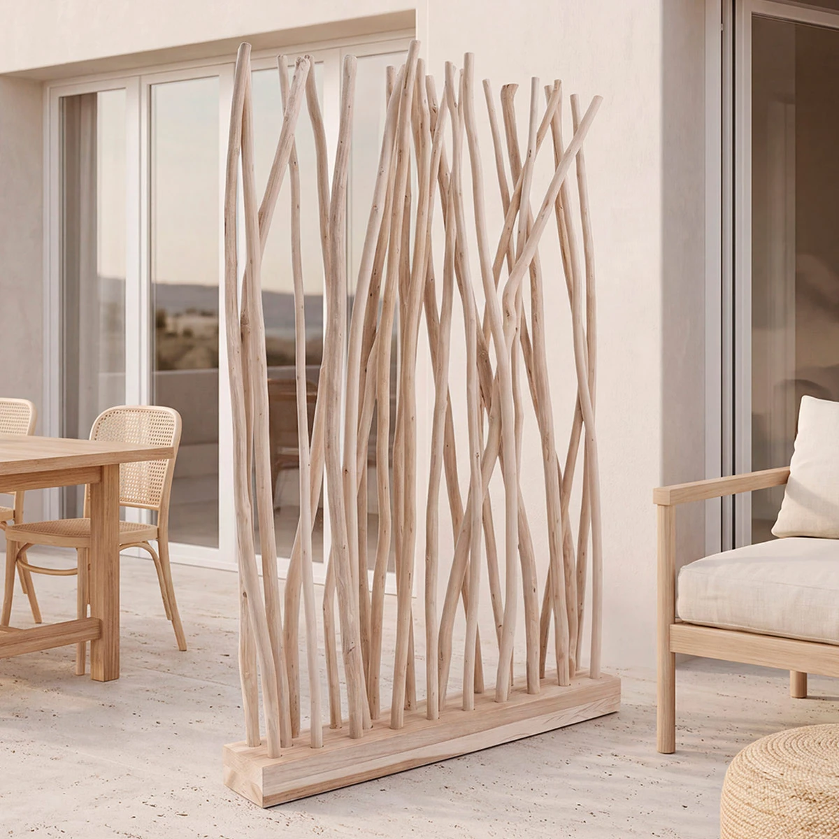 BIOMBO MAISON LINETT MEDITERRÁNEO MADERA CLARA - 1