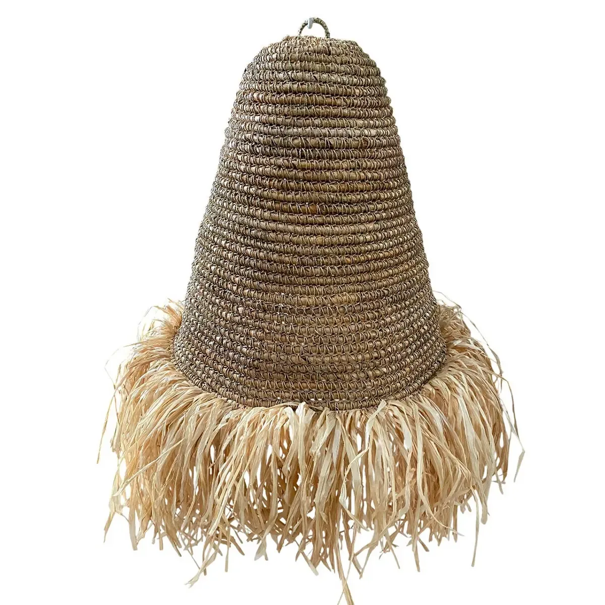 PANTALLA MAISON LINETT MEDITERRÁNEO SOMBRERO FLECOS 65 CM - 2