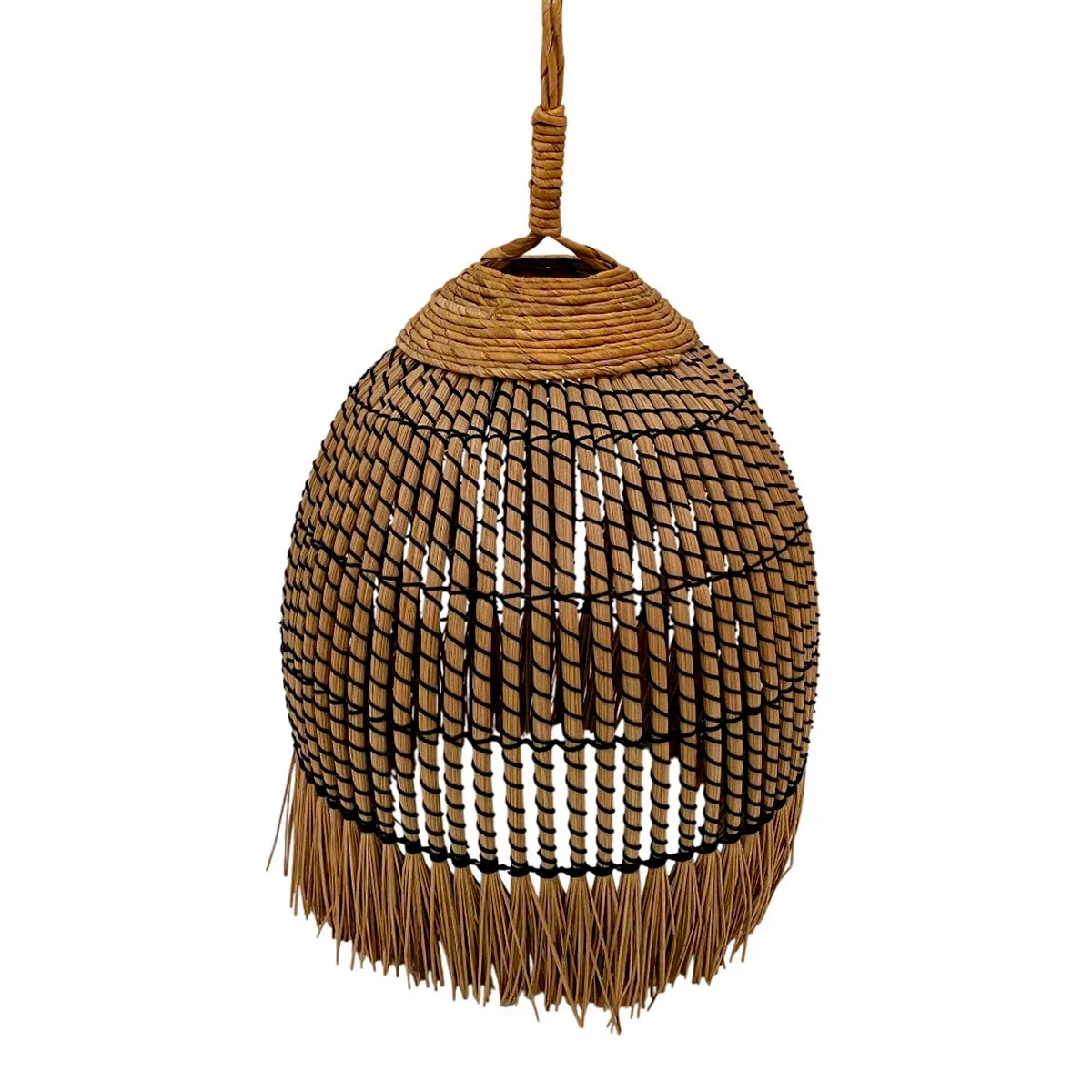 PANTALLA MAISON LINETT MEDITERRÁNEO FLECOS 74 CM NEGRO - 2