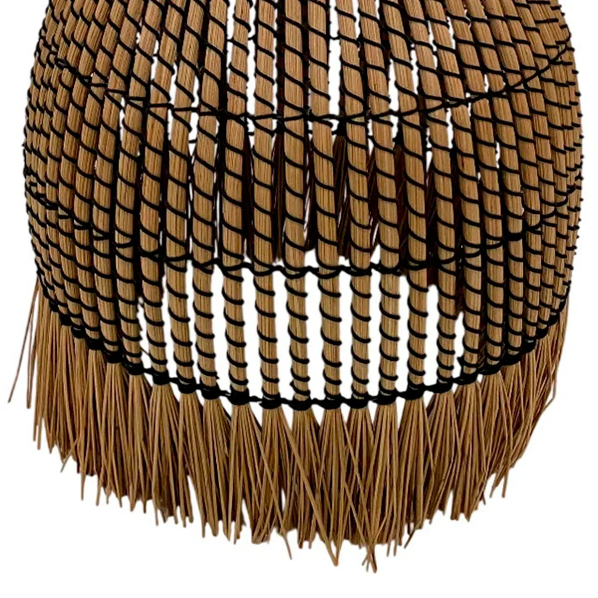 PANTALLA MAISON LINETT MEDITERRÁNEO FLECOS 74 CM NEGRO - 3