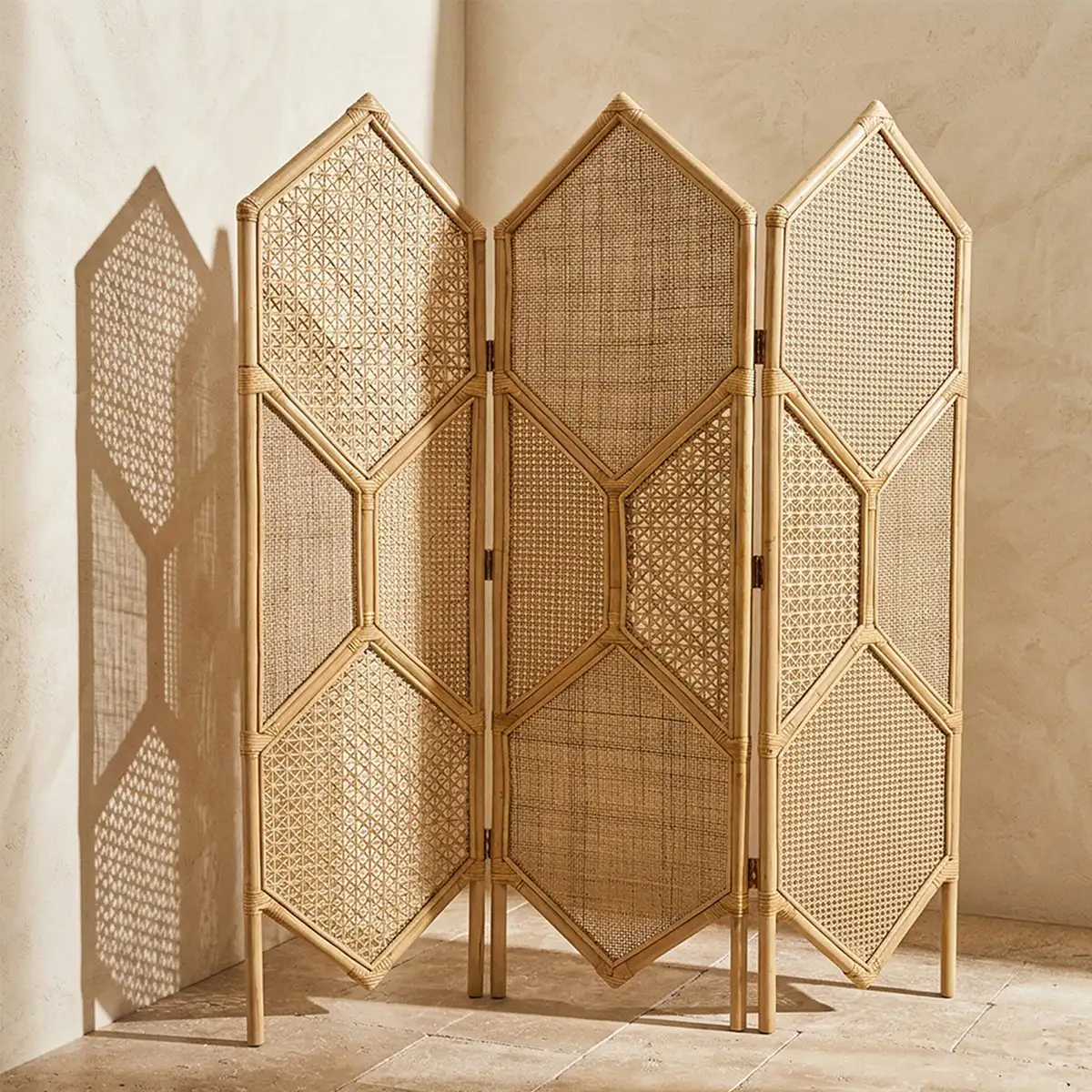 BIOMBO MAISON LINETT MEDITERRÁNEO MARRÓN CLARO - 1