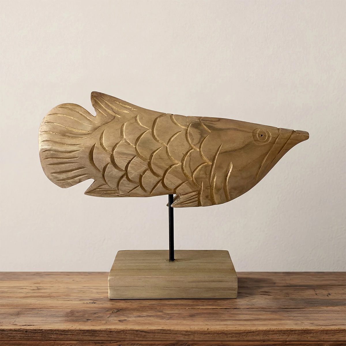 FIGURA MAISON LINETT MEDITERRÁNEO PEZ MADERA 24 CM  - 1