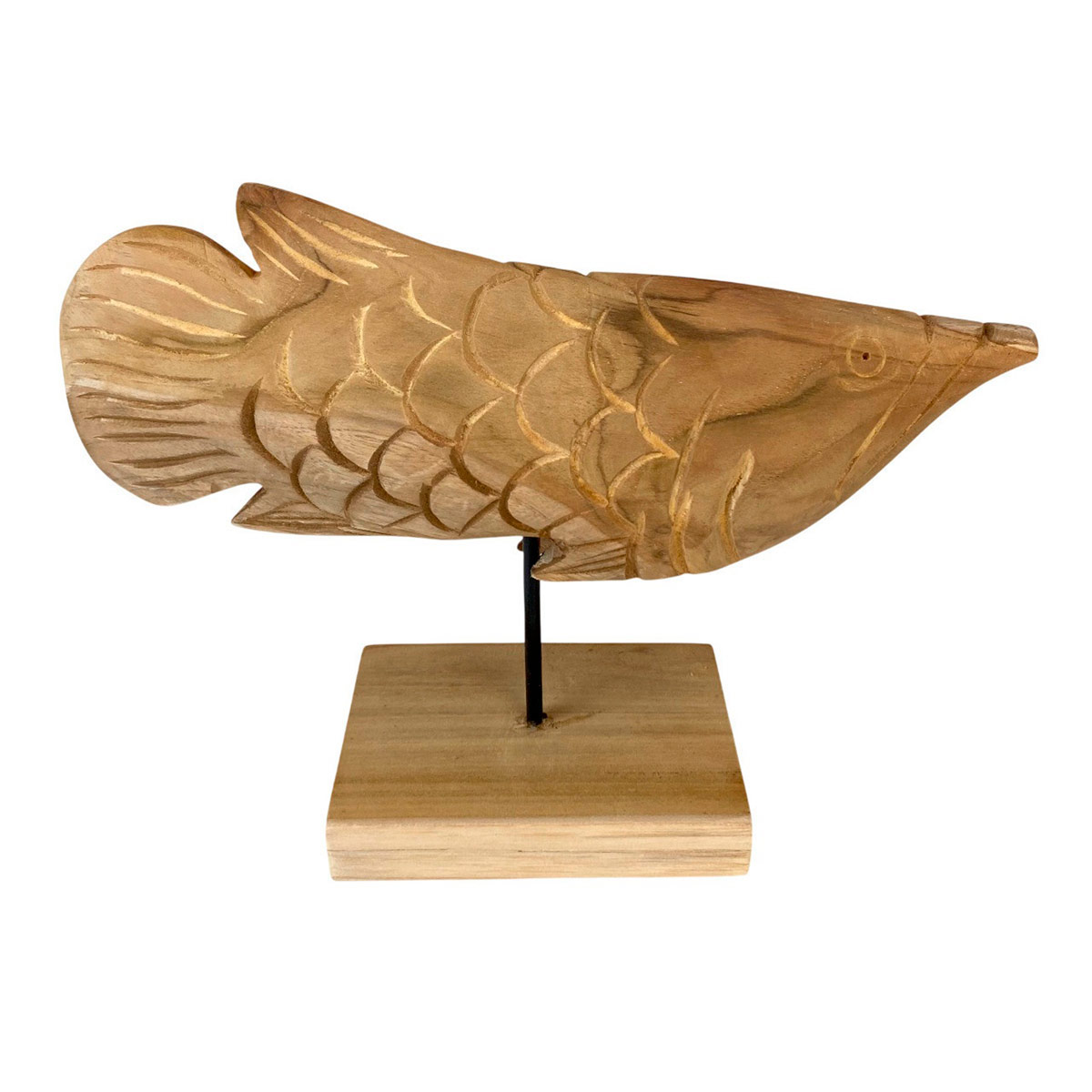 FIGURA MAISON LINETT MEDITERRÁNEO PEZ MADERA 24 CM  - 2