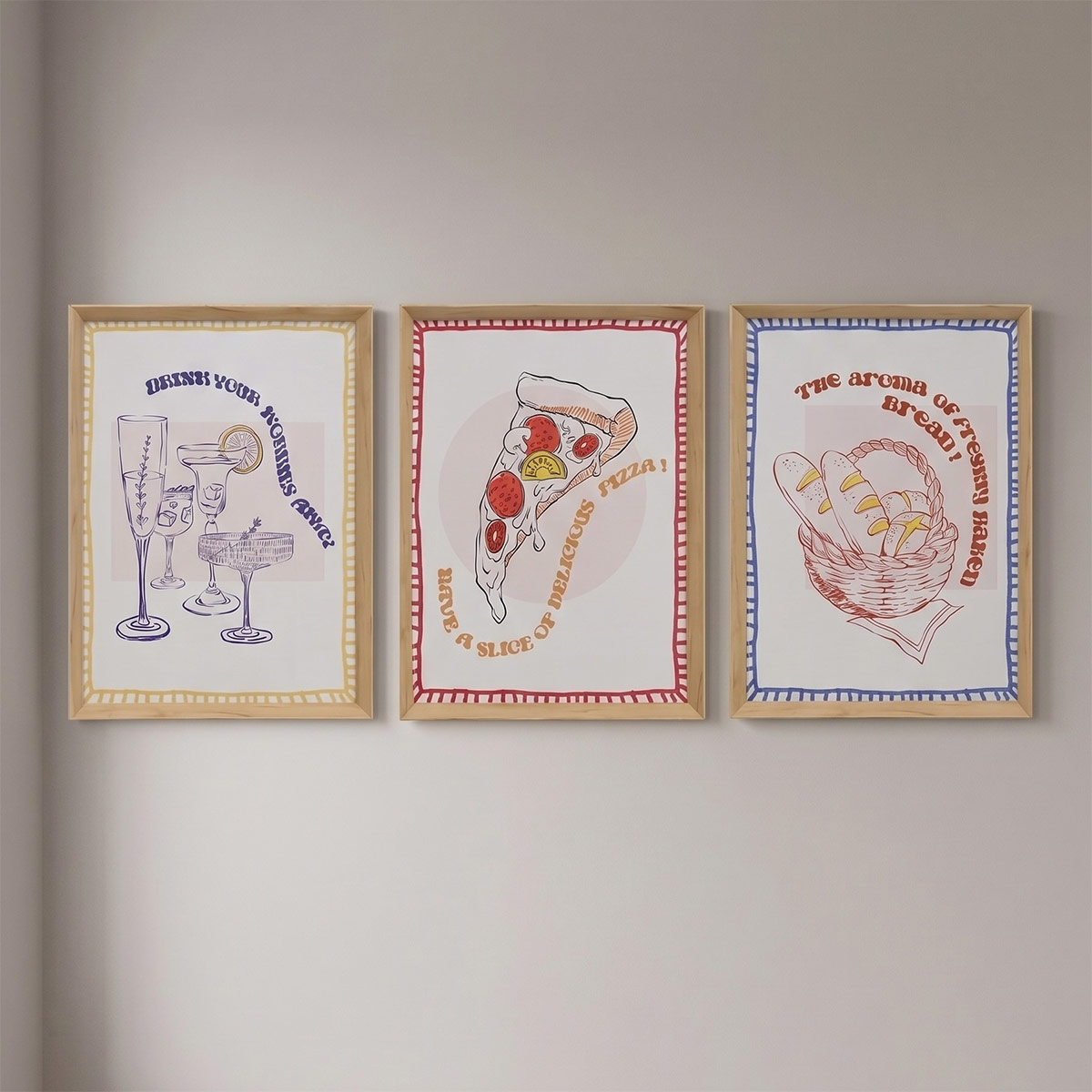 SET X3 CUADROS RIPLEY HOME COCINA 30X40 CM - 1