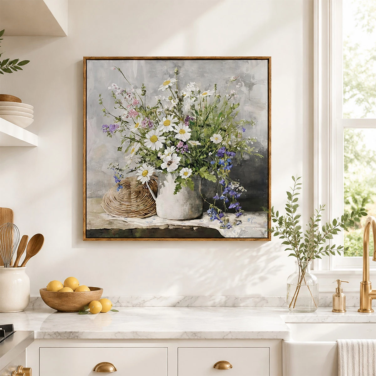 CUADRO RIPLEY HOME MARGARITAS OLEO 60X60 CM - 2