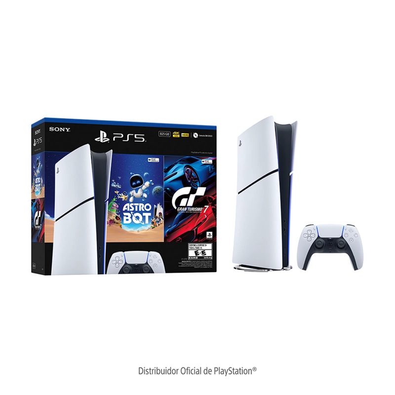 CONSOLA PLAYSTATION 5 SLIM DIGITAL + JUEGOS GT 7 + JUEGO ASTRO BOT - 1