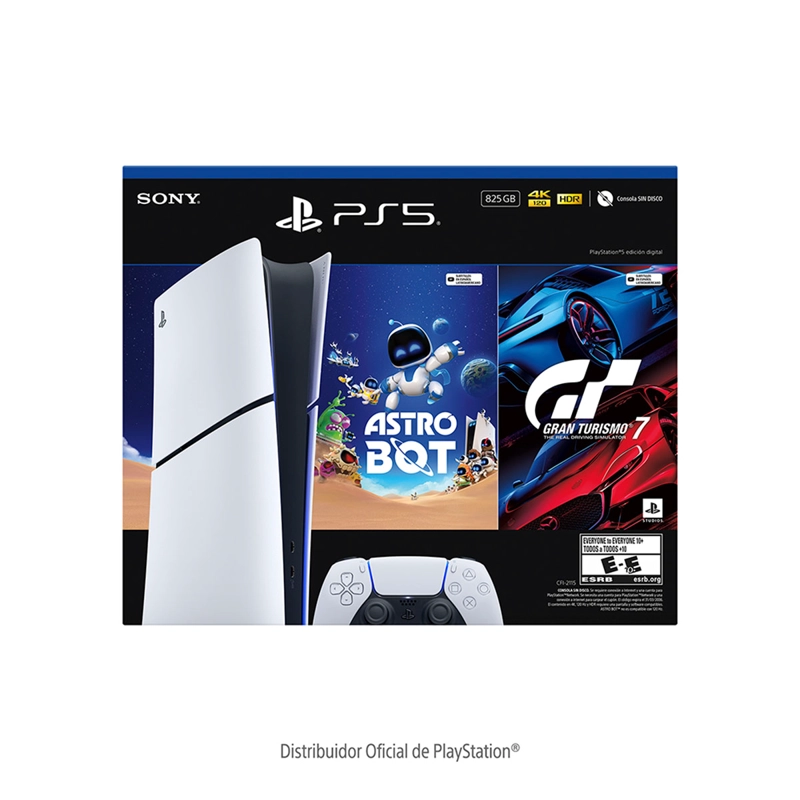 CONSOLA PLAYSTATION 5 SLIM DIGITAL + JUEGOS GT 7 + JUEGO ASTRO BOT - 3