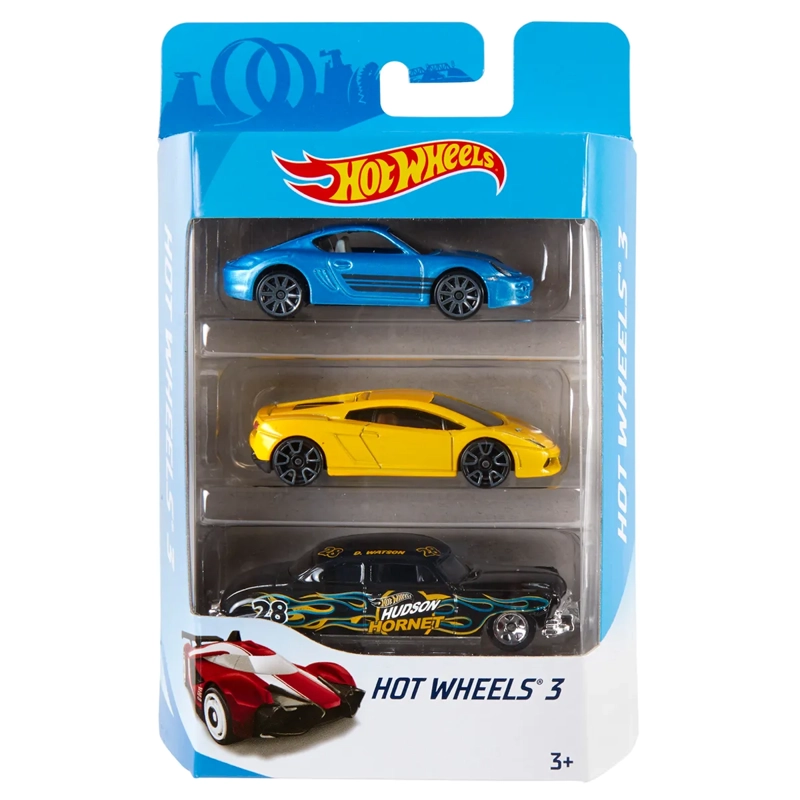 PACK X3 AUTOS DE JUGUETE HOT WHEELS DIECAST PAQUETE SORPRESA DE 3 AUTOS - 1